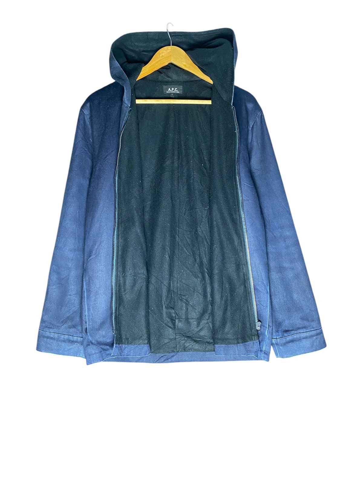 A.P.C. × Vintage Vintage A.P.C Denim Cotton Zipper hoodie Size US S / EU 44-46 / 1 - 5 Thumbnail