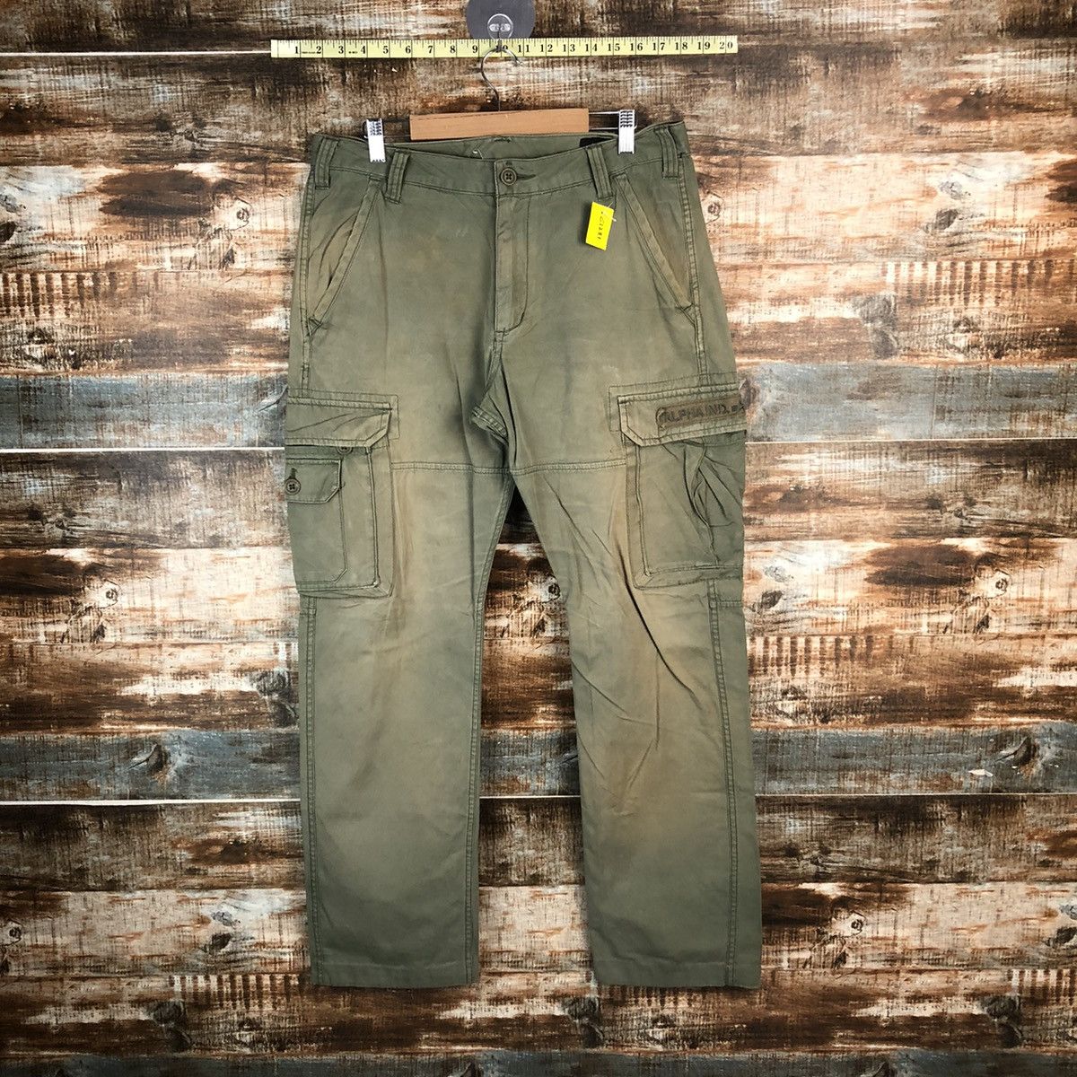 Alpha Industries × Japanese Brand DL Alpha Industries Green Cargo Multipocket Pants #C1231 Size US 31 - 1 Thumbnail