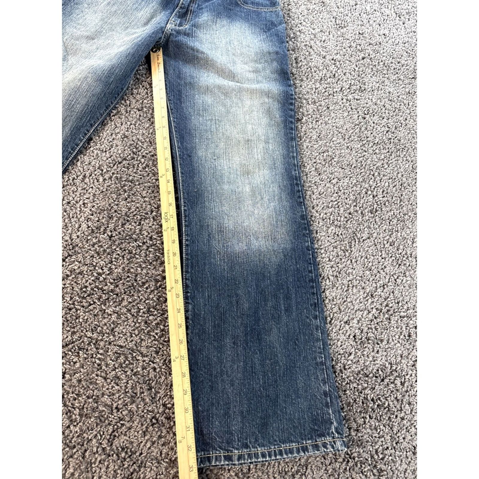 Vintage VINTAGE 96 North Jeans Mens 36x32 Blue Denim Baggy Relaxed 90s Wide-Leg Chinese Dragon Embroidered 96 North Mens Size US 36 / EU 52 - 3 Thumbnail