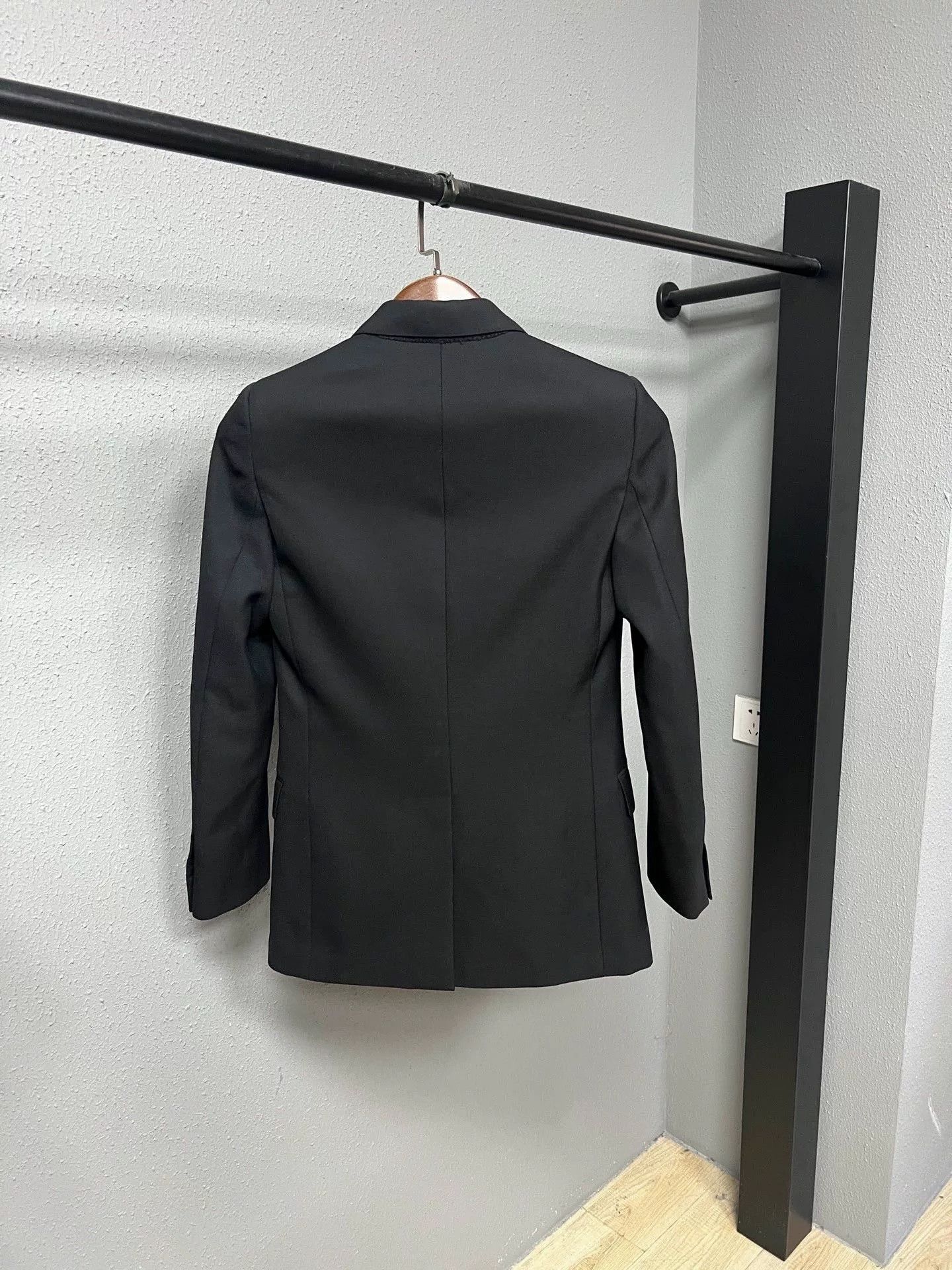 Celine Celine Black Peak Lapel Double-Breasted Blazer Size US 7 / EU 40 - 2 Thumbnail