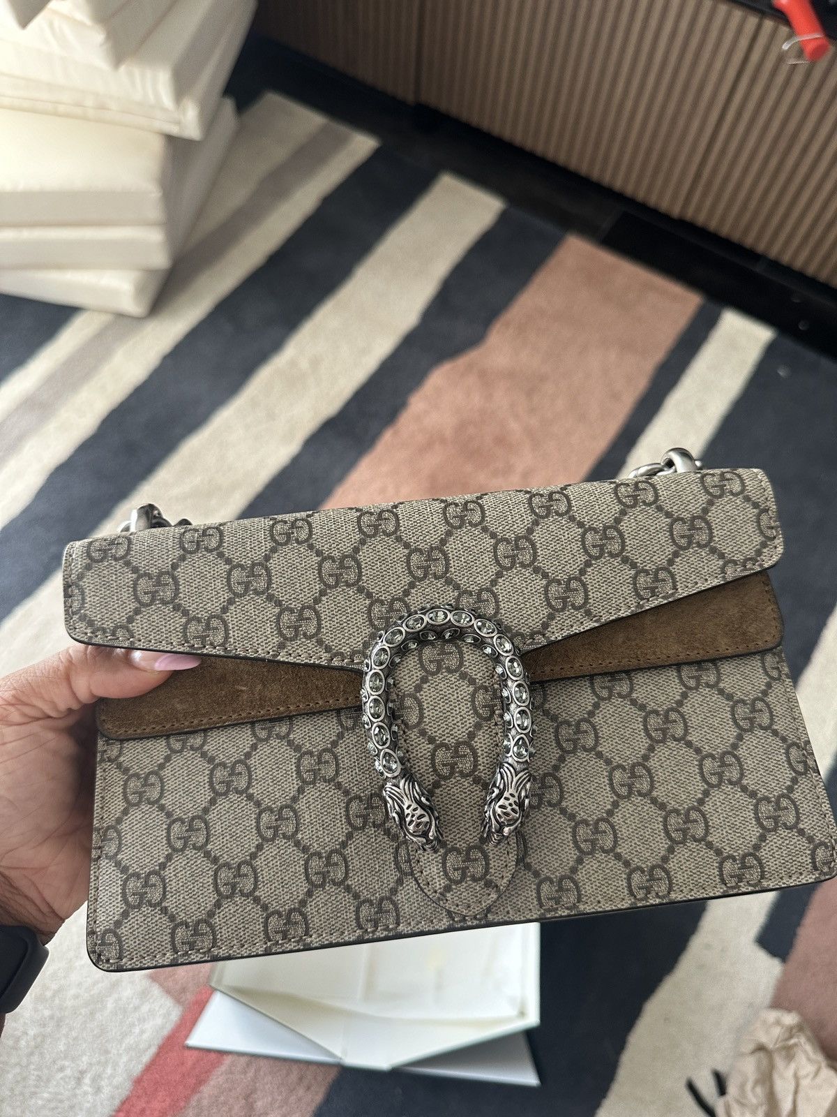 Gucci GG Supreme Monogram Medium Dionysus Shoulder Bag Size ONE SIZE - 8 Thumbnail