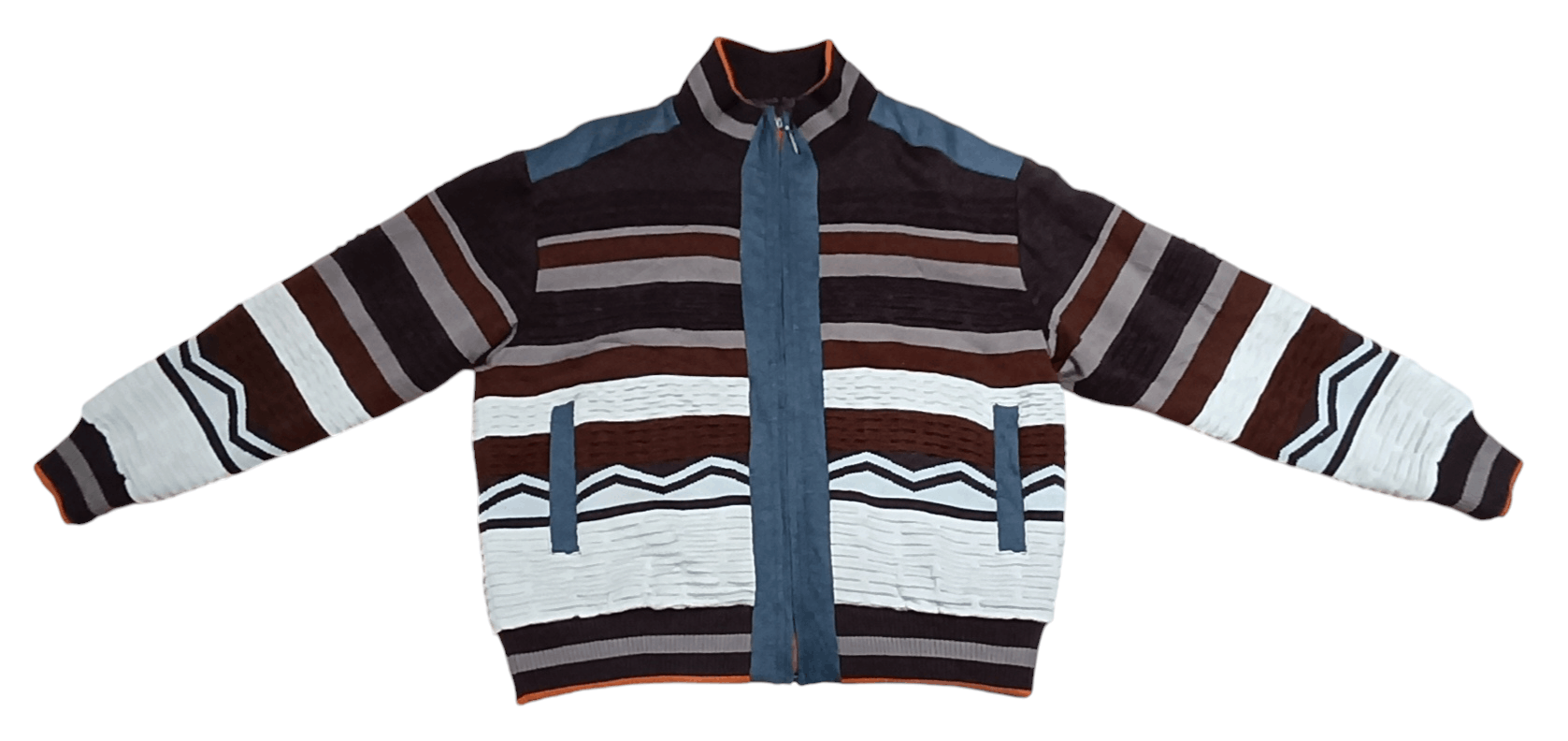 Japanese Brand VINTAGE PAGELO MULTICOLOURED KNITWEAR JACKET Size US L / EU 52-54 / 3 - 1 Thumbnail