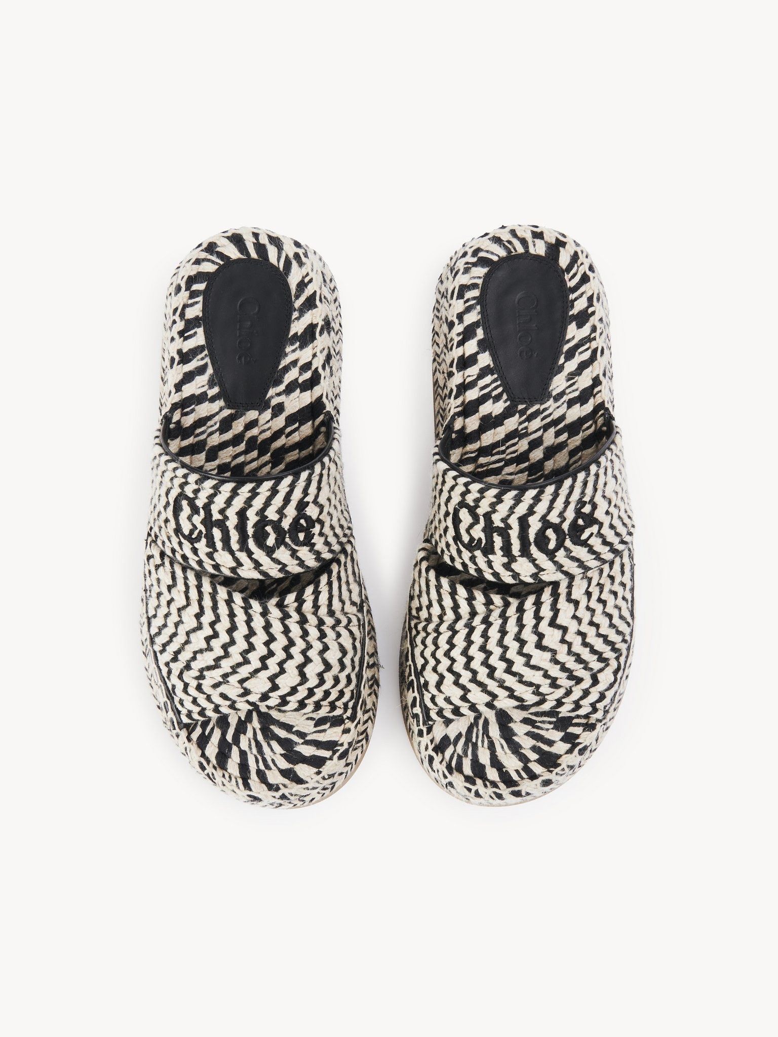 Chloe o1loc1c0425 Woody Slides in Black & White Size US 11 / IT 41 - 3 Thumbnail