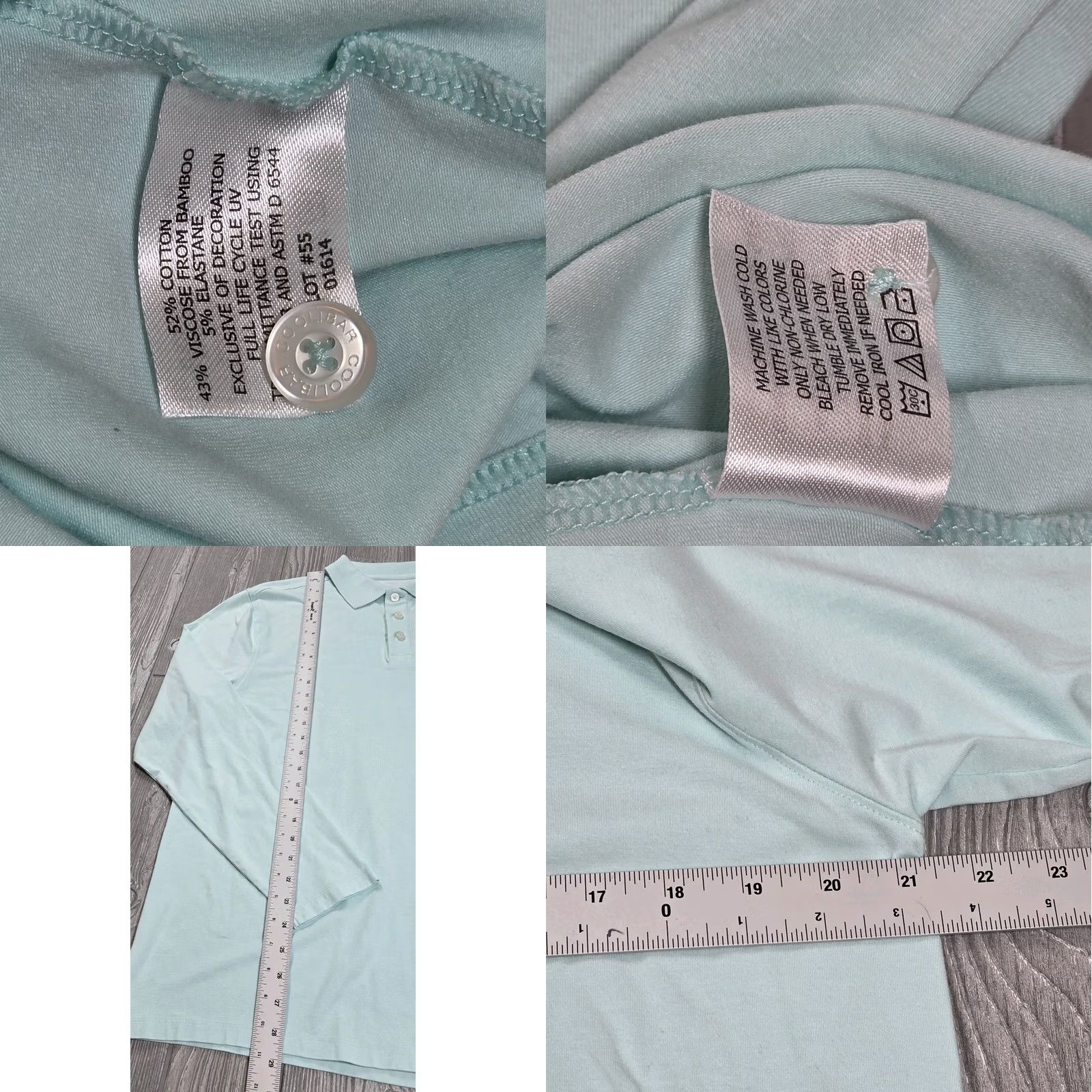 Vintage Coolibar Polo Shirt Mens L Mint Green Long Sleeve UPF 50 Outdoor Polo Mens L Green Size US L / EU 52-54 / 3 - 8 Thumbnail