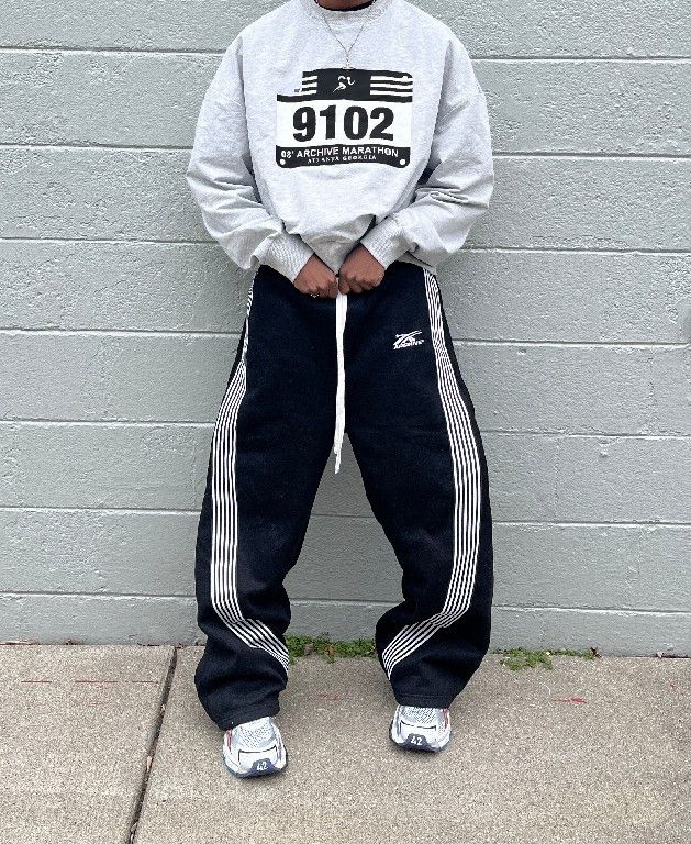 Japanese Brand × Other 🖤 Pure Cotton Elastic Waist Baggy Sweatpants Size US 36 / EU 52 - 3 Thumbnail
