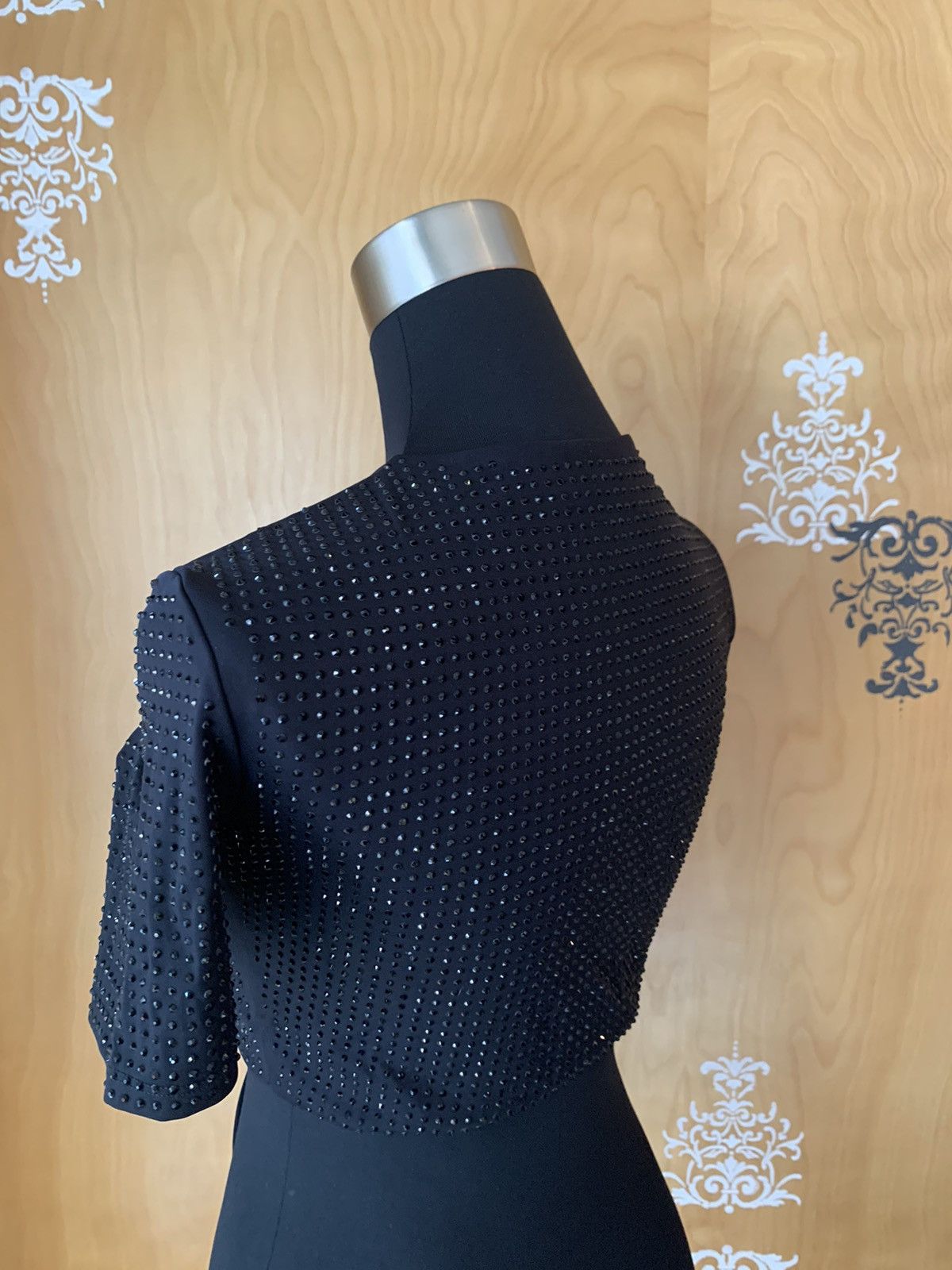 Vintage Y2K Hand Beaded Black Gemstone Crop Top with Ties Size M / US 6-8 / IT 42-44 - 10 Thumbnail