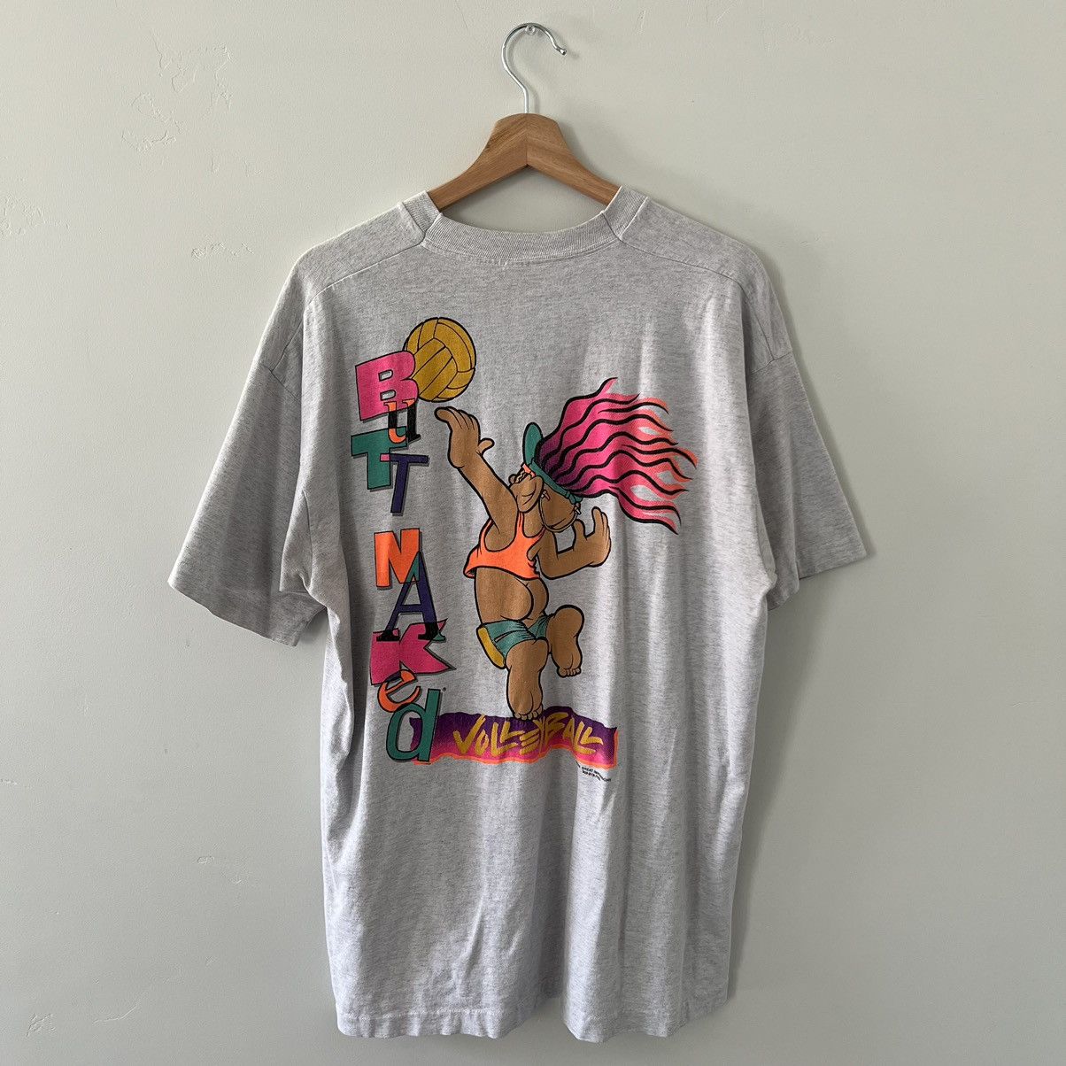 Other Vintage 90s Funny Butt Naked Volleyball T shirt Size US XL / EU 56 / 4 - 1 Thumbnail
