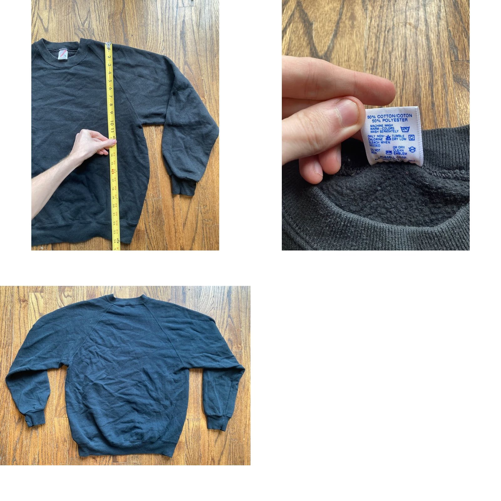 Jerzees VINTAGE Jerzees Sweatshirt Black Crewneck Raglan USA Made L Womens/Unisex Large Raglan Crewneck Sweatshirt Black 90s VTG USA Made Size L / US 10 / IT 46 - 8 Thumbnail