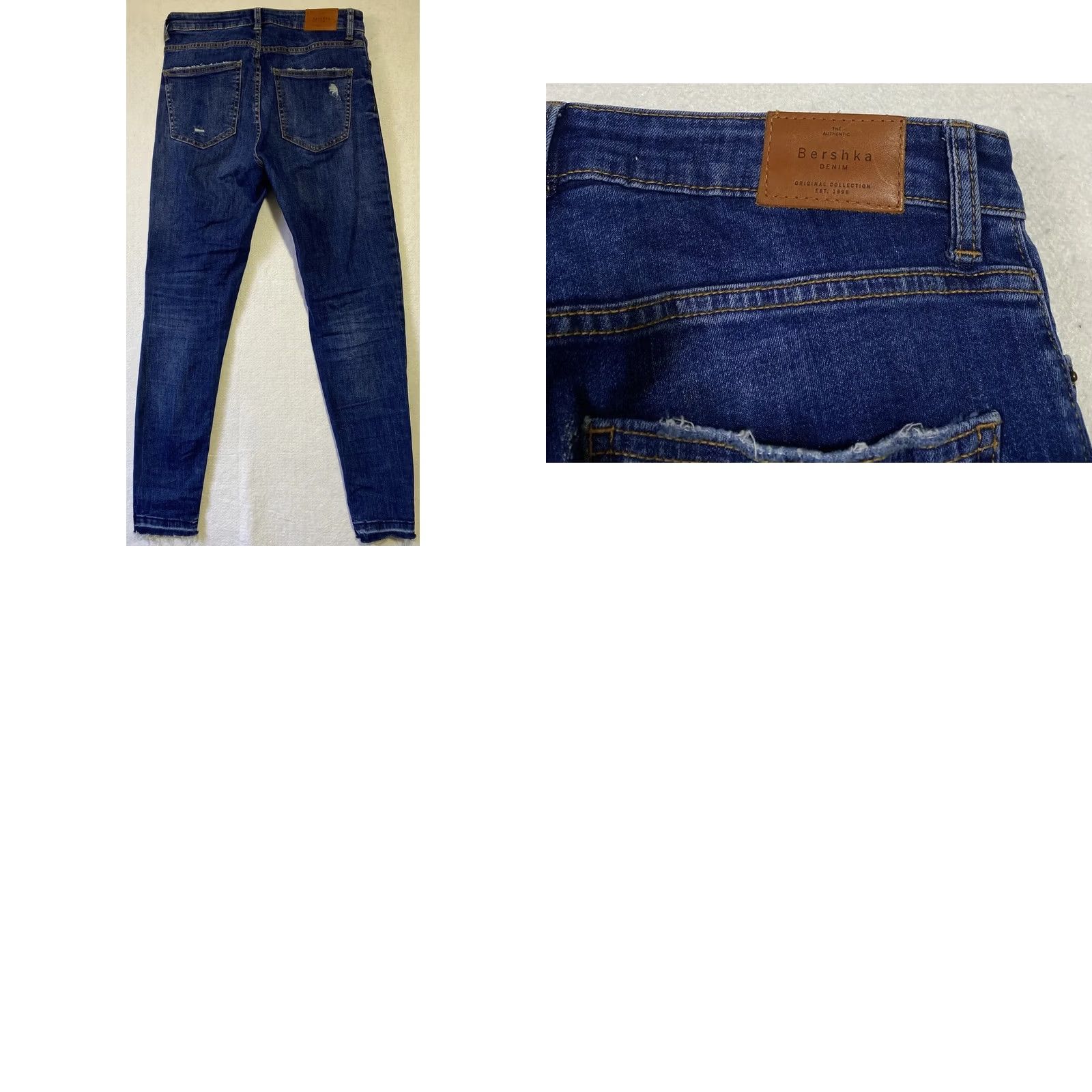 Bershka Bershka Jeans Women's Size 6 Blue Skinny Distressed Stretch Denim / 27-4 Distressed Skinny Jeans Womens 6 Blue Classic Modern Seasons Size 28" / US 6 / IT 42 - 8 Thumbnail