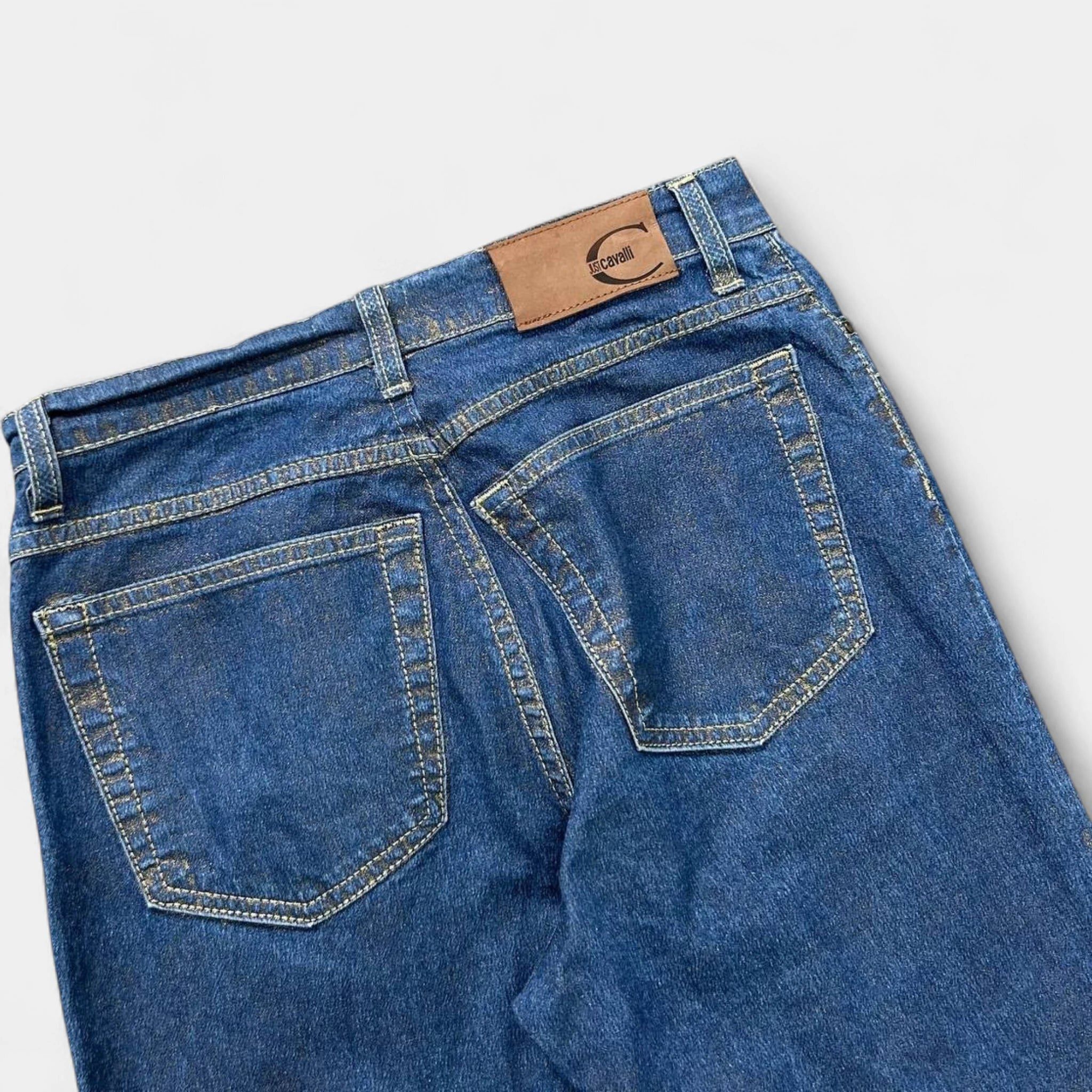 Just Cavalli Just Cavalli Gold Flared Jeans Size 28" / US 6 / IT 42 - 5 Thumbnail