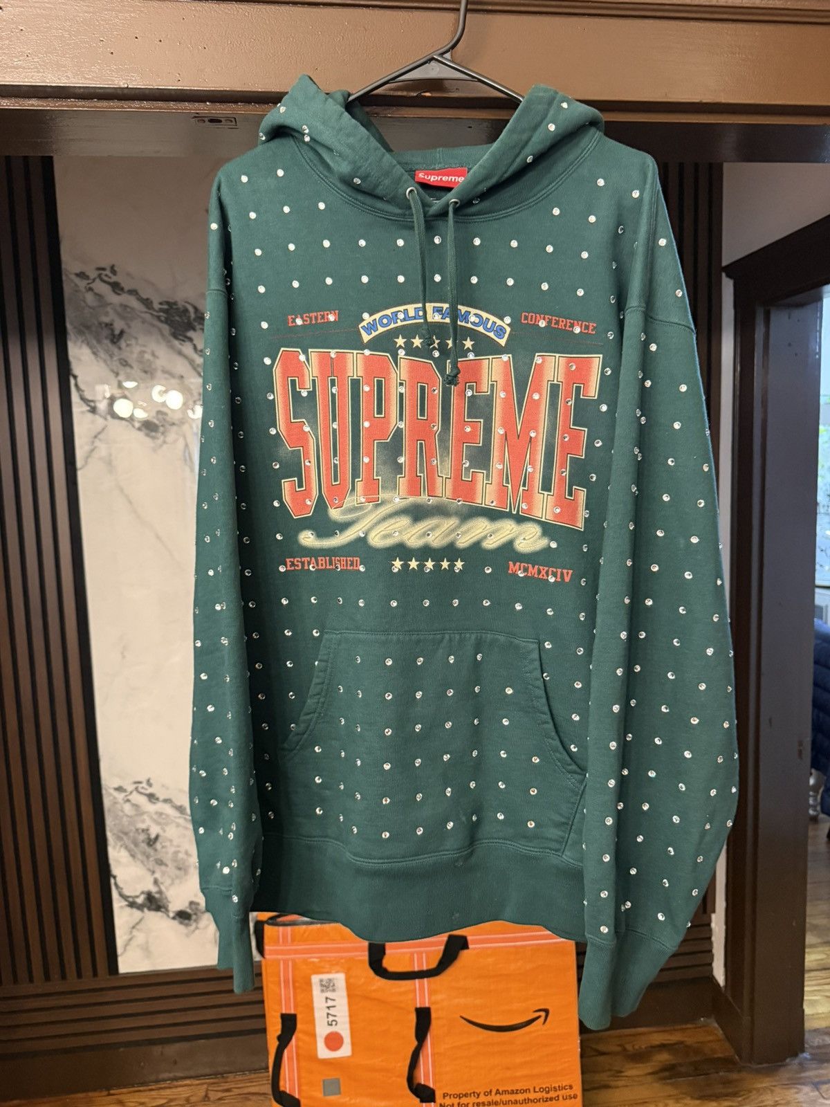 Supreme Supreme Rhinestone Shadow Hoodie | Grailed