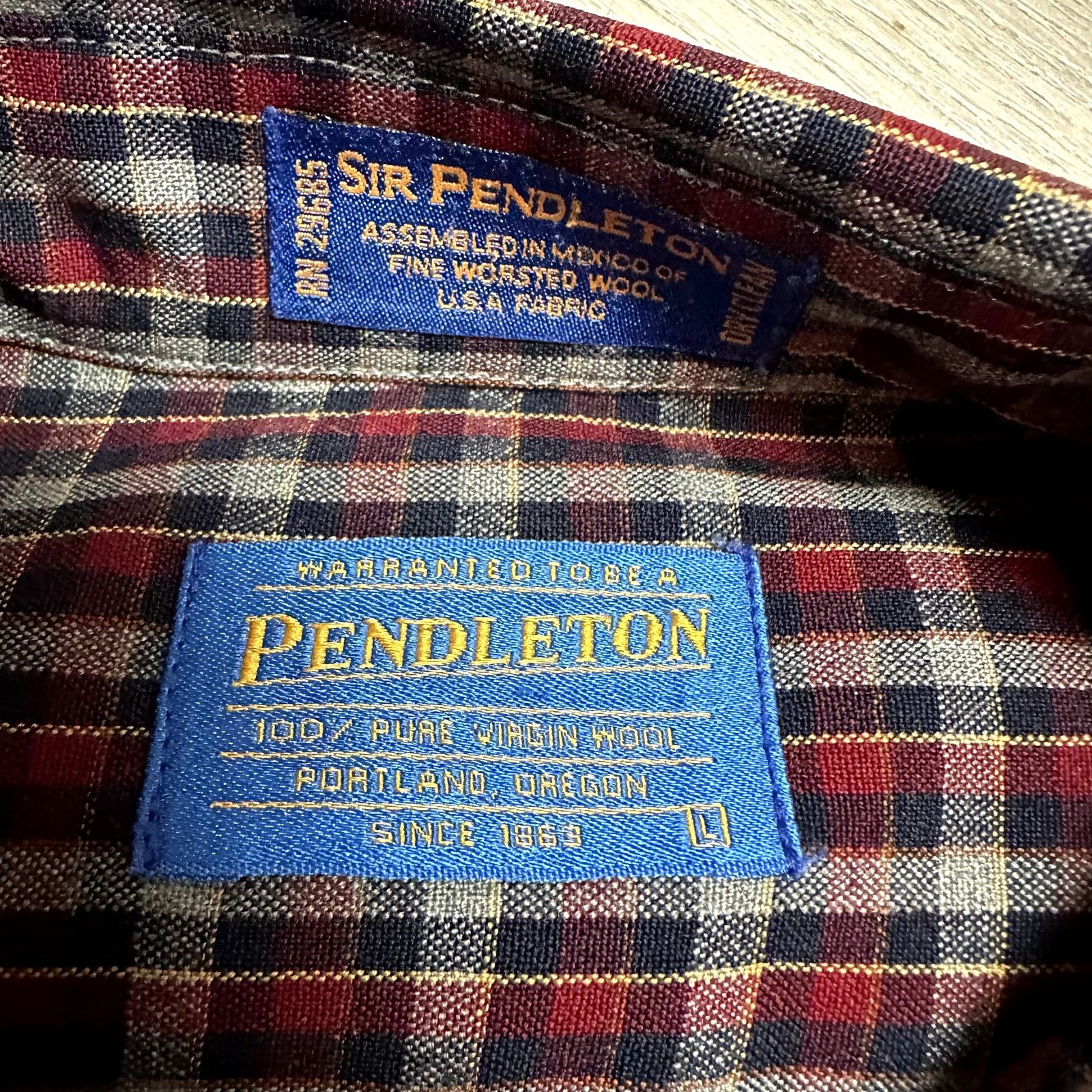 Pendleton Sir Pendleton Wool Plaid Button Down Shirt Men's L Size US L / EU 52-54 / 3 - 4 Thumbnail