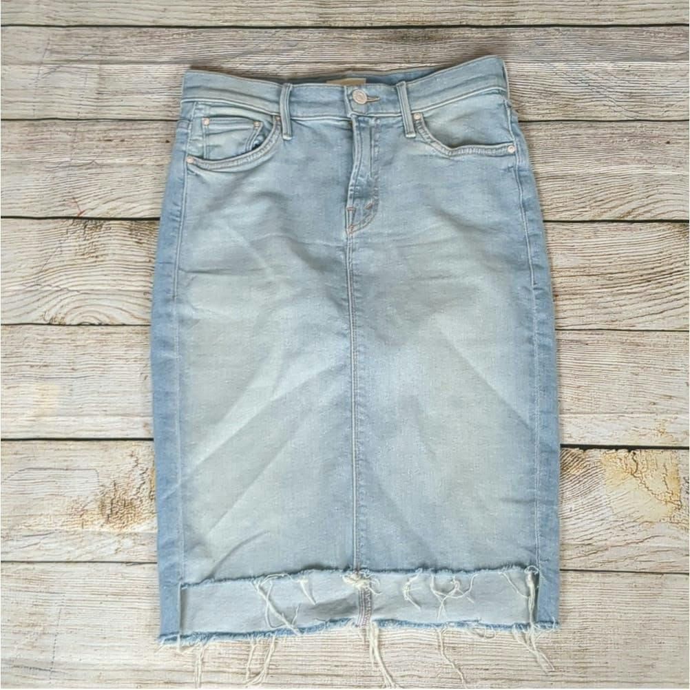 MOTHER Mother the peg step fray denim skirt size 24 Size 27" / US 4 / IT 40 - 1 Thumbnail