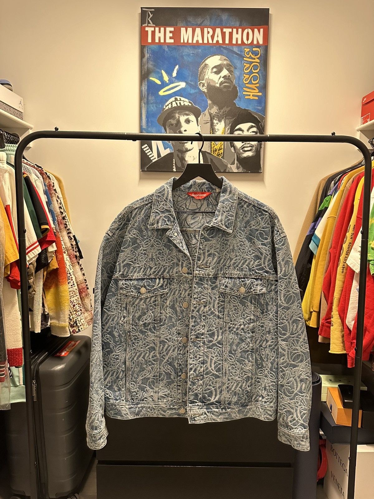Supreme Script Jacquard Denim Jacket