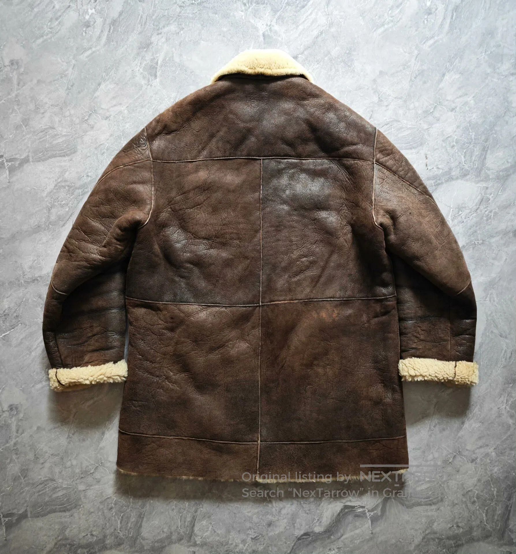 Timberland long leather shearling coat for winter. Size US M / EU 48-50 / 2 - 2 Thumbnail