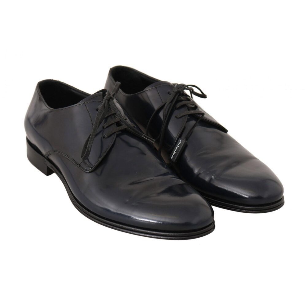 Dolce & Gabbana Dolce & Gabbana Elegant Dark Blue Leather Derby Dress Shoes Size US 6 / EU 39 - 5 Thumbnail