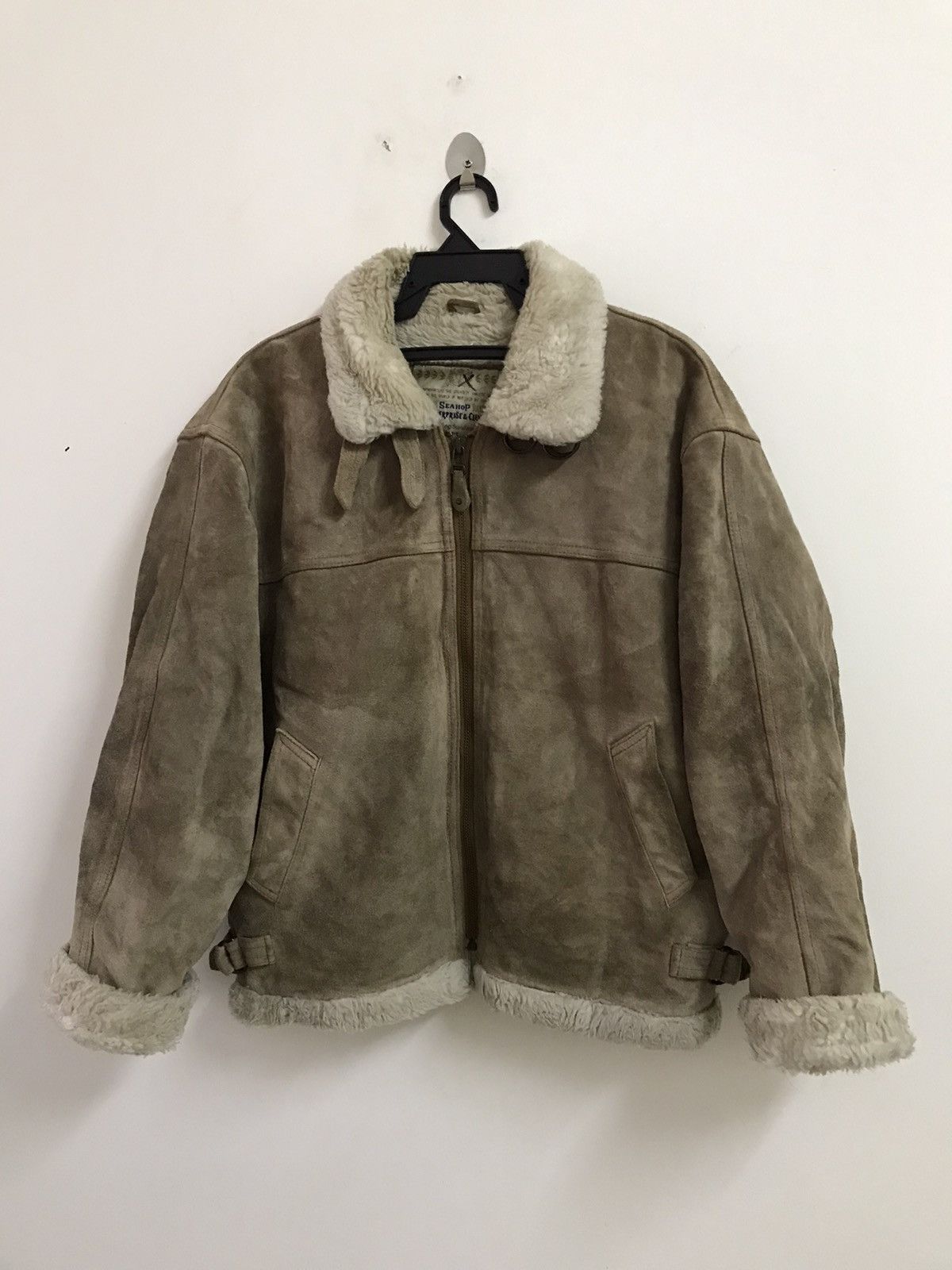 Japanese Brand Vintage Seahop Suede Leather Sherpa Jacket Size US M / EU 48-50 / 2 - 1 Thumbnail