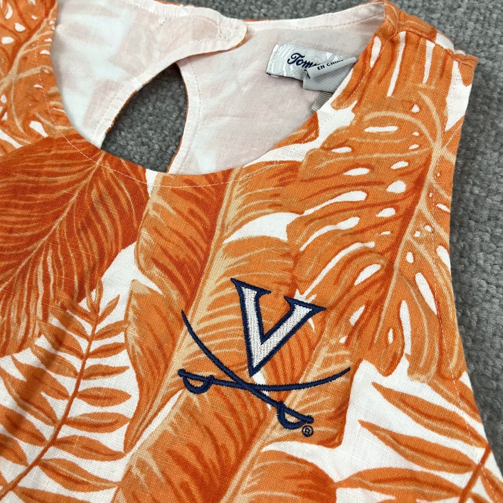 Tommy Bahama Tommy Bahama Dress Womens XS Orange Linen Floral Shift Mini Preppy Hawaiian Size XS / US 0-2 / IT 36-38 - 2 Thumbnail