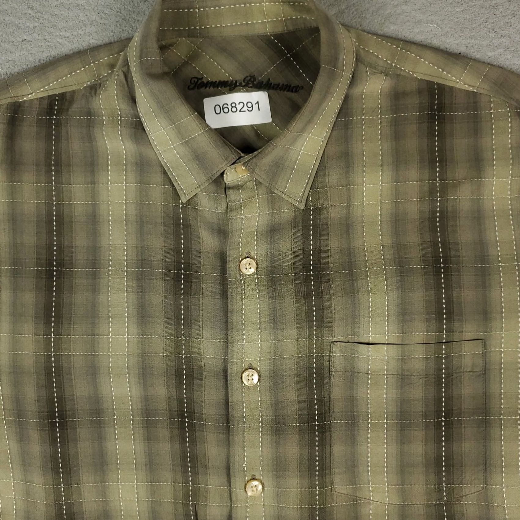 Tommy Bahama Tommy Bahama Shirt Mens Large Beige Plaid Silk Hawaiian Button Up Short Sleeve Size US L / EU 52-54 / 3 - 2 Thumbnail