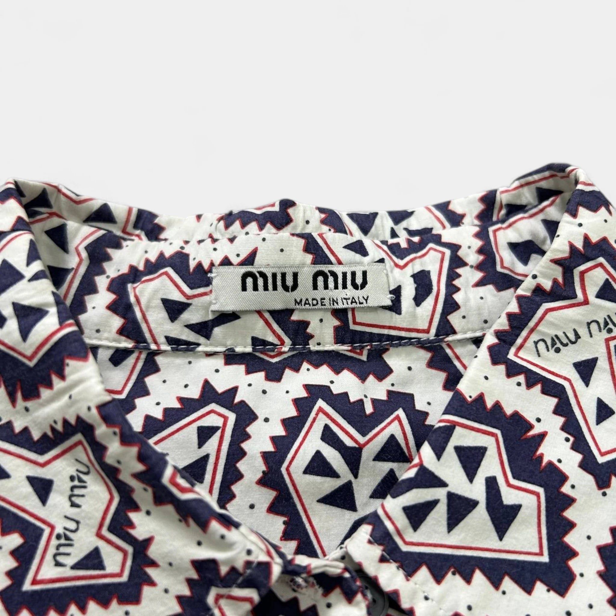 Miu Miu Miu Miu Geometric Pattern Printed Shirt Size US XS / EU 42 / 0 - 4 Thumbnail