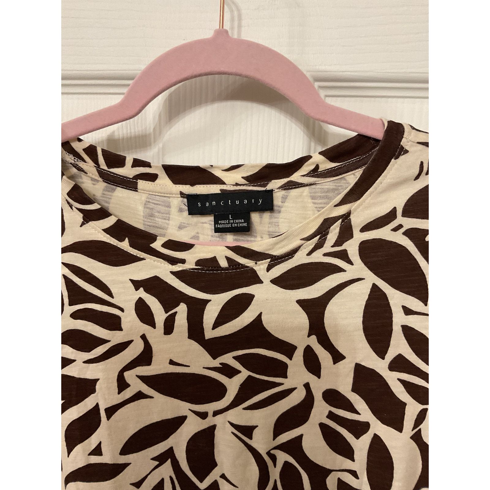 Sanctuary Sanctuary Carry on Cotton T-Shirt Dress Chocolate Stencil, L Size L / US 10 / IT 46 - 8 Thumbnail