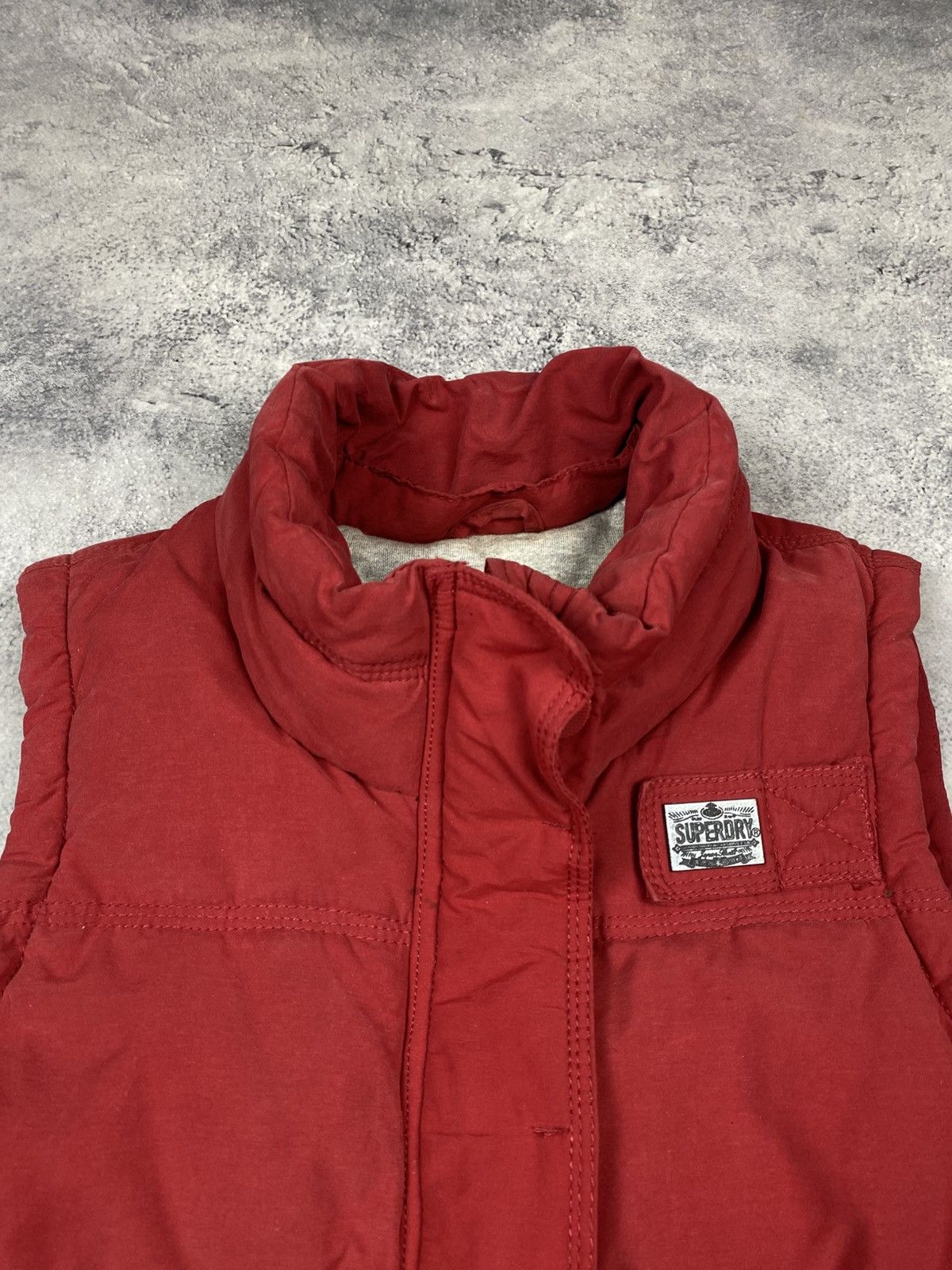 Superdry Superdry Academy Vest Red Cotton Blend Feather Down Gilet Size S / US 4 / IT 40 - 6 Thumbnail