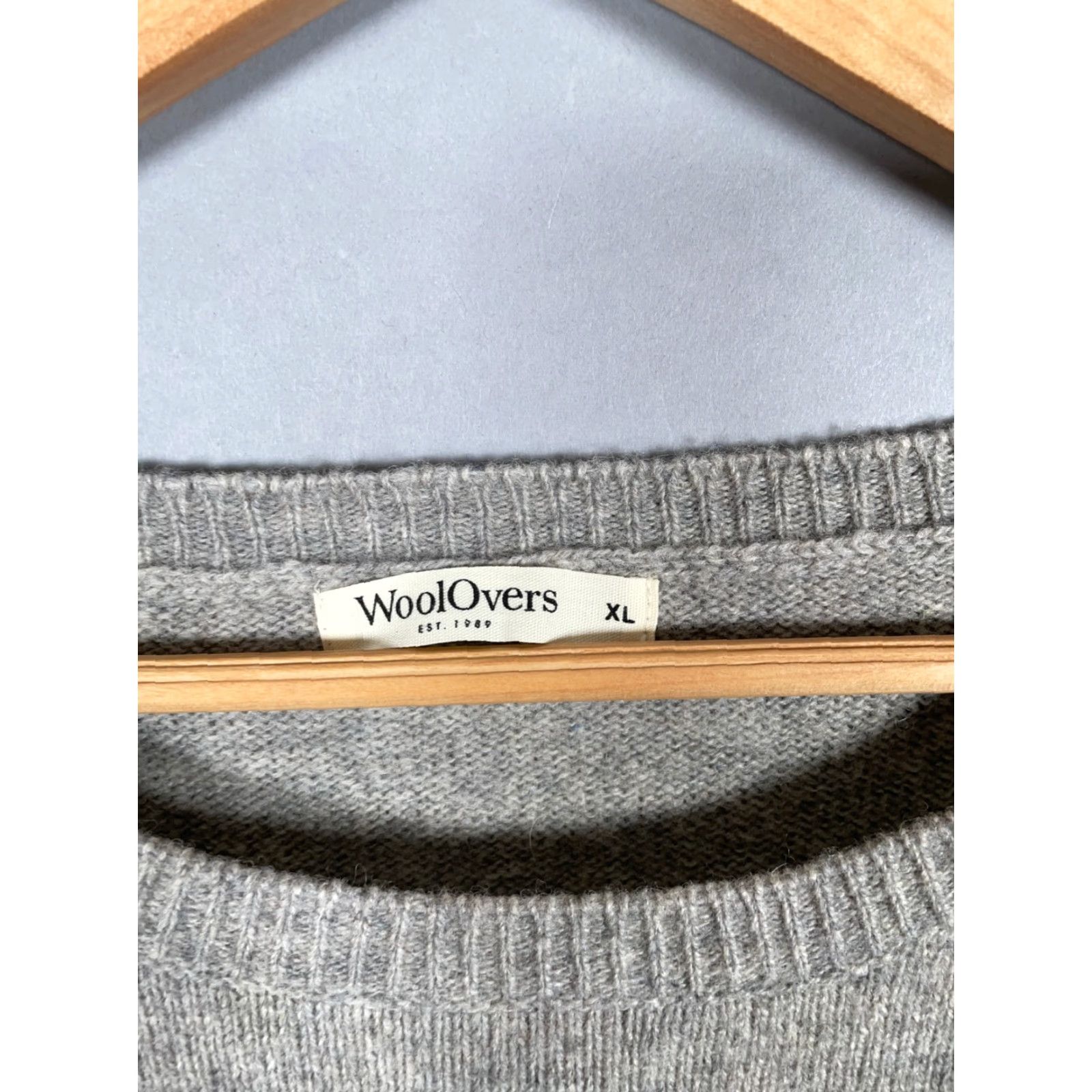 Vintage Woolovers Sweater - Striped Pocket Knit - Blue Ivory - Women's XL - 100% Wool - Crew Neck - Machine Washable - 90s Preppy Size XL / US 12-14 / IT 48-50 - 4 Thumbnail