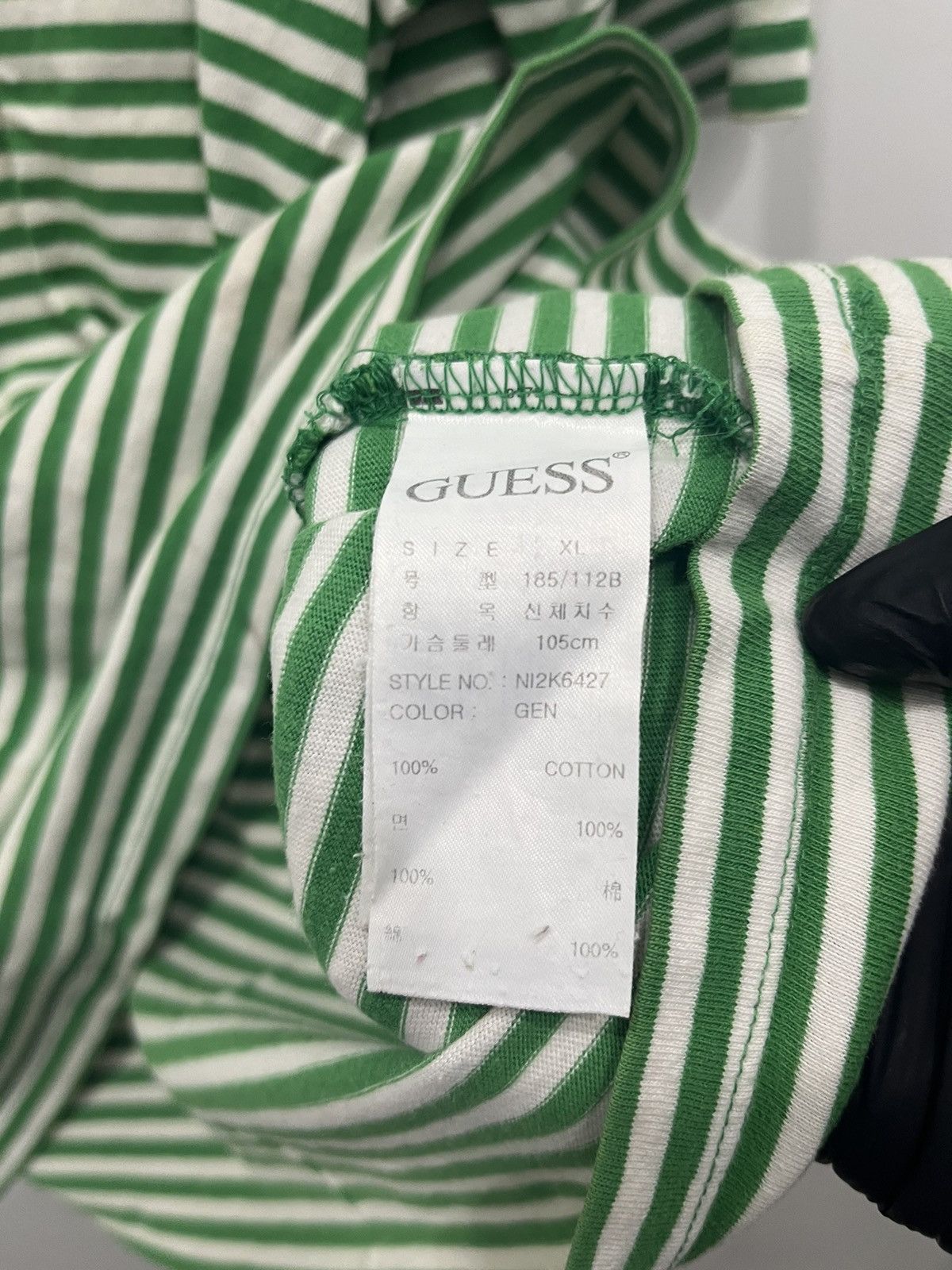 Guess Y2K Style Guess Jeans Logo Stripped Short Sleeve Tees Size US XL / EU 56 / 4 - 5 Thumbnail