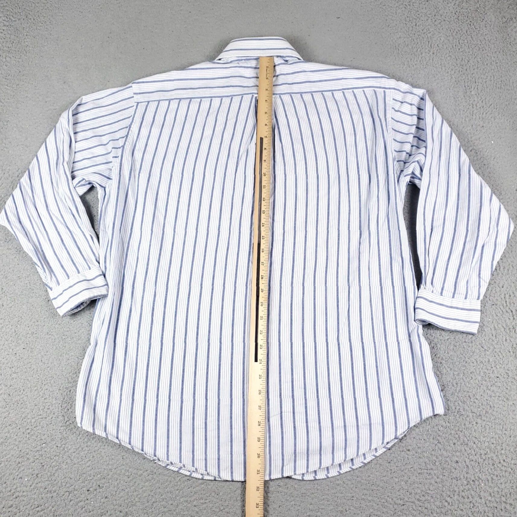 Tommy Hilfiger Tommy Hilfiger Shirt Men 16 Blue Dress Shirt Long Sleeve Button Up 100% Cotton Classic Mens Size 42R - 4 Thumbnail