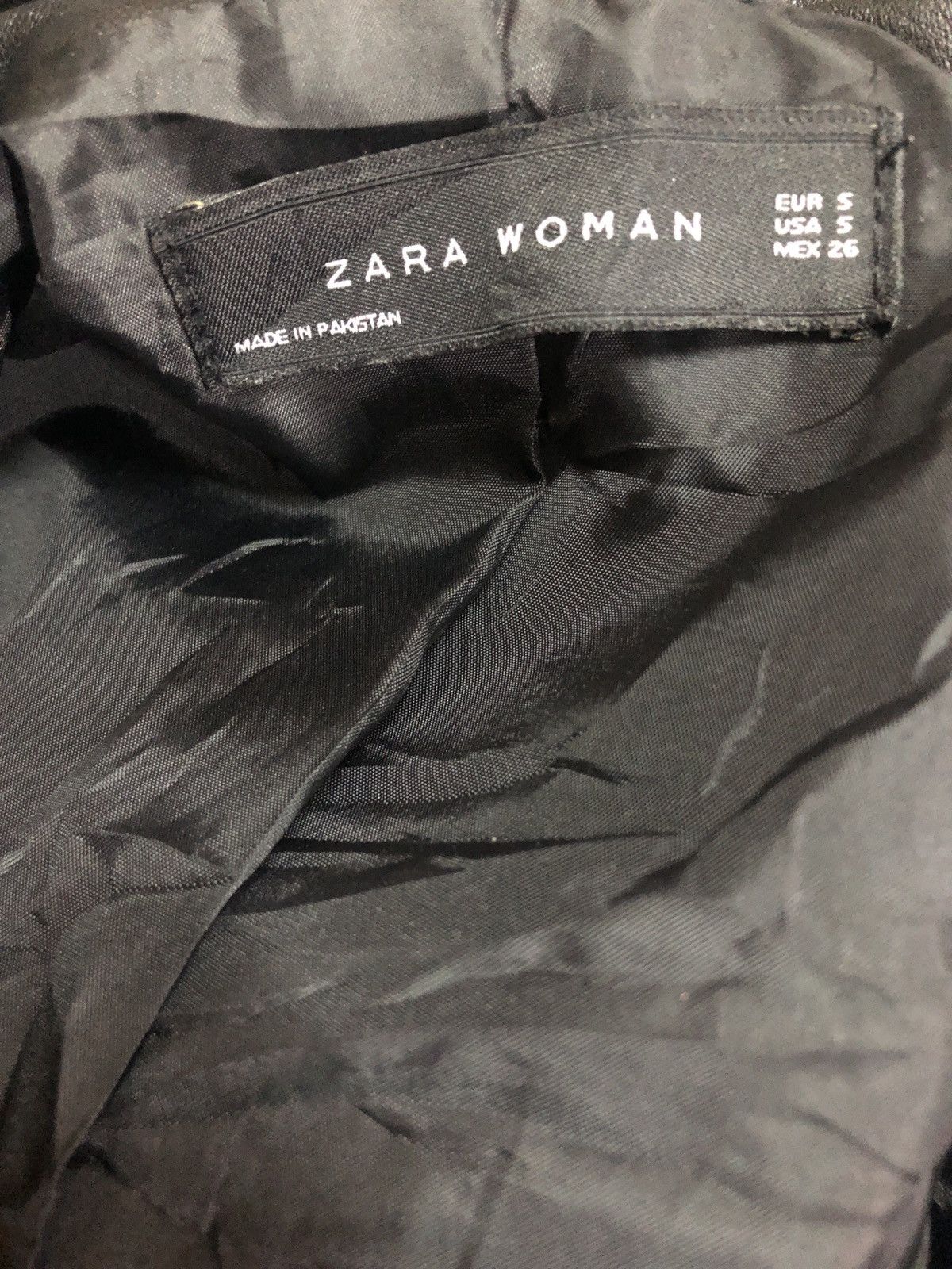 Zara Zara Sheep Leather Biker Punk Rockabilly Cropped Jacket Size XS / US 0-2 / IT 36-38 - 3 Thumbnail