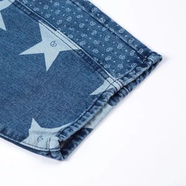 Jean Hirosue x Mao STARS Graphic Baggy Blue Denim Jeans Size US 32 / EU 48 - 6 Thumbnail