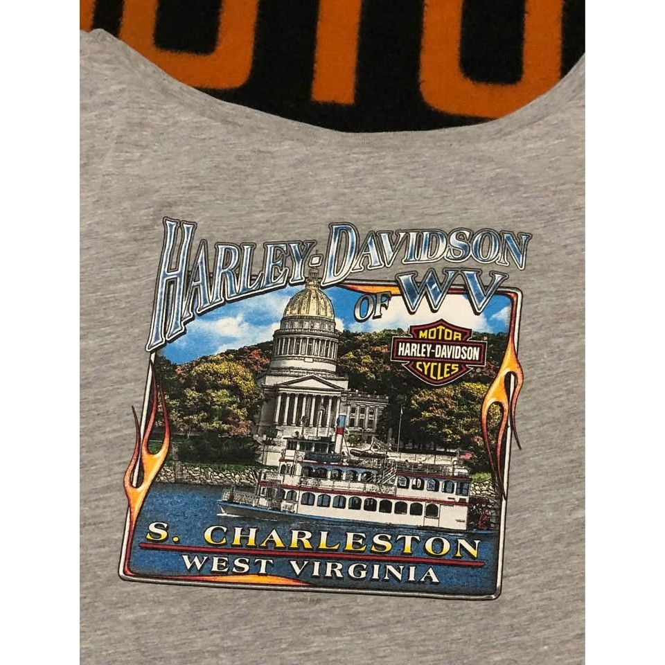 Harley Davidson × Vintage VTG 2005 Harley-Davidson T-shirt Medium Women S.CHARLESTÓN, Size M / US 6-8 / IT 42-44 - 2 Thumbnail