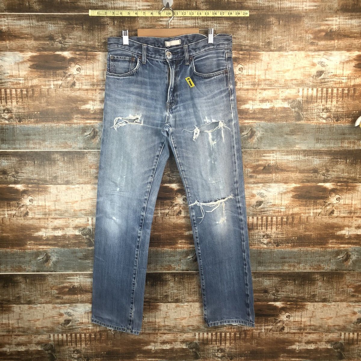 Japanese Brand Uniqlo japan ripped Distressed Denim Pants #A1394 Size US 31 - 1 Thumbnail