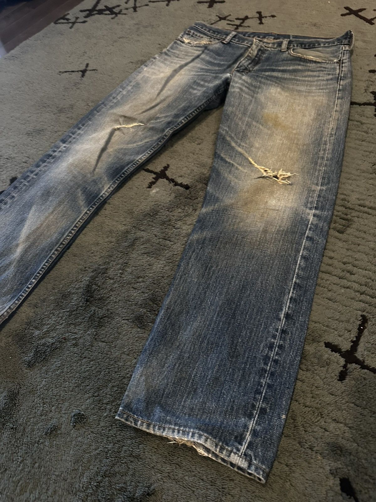 Levi's Rare Vintage Distressed Mud Wash Levis Pants Size US 34 / EU 50 - 6 Thumbnail