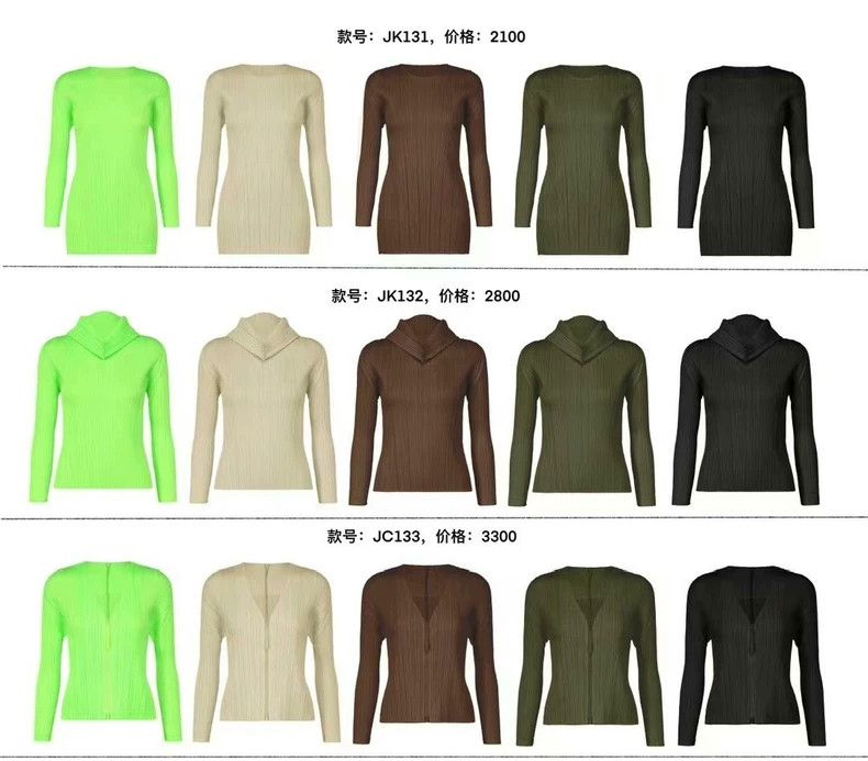 Issey Miyake Issey Miyake size:3 Green pleated long-sleeved, round-neck Size S / US 4 / IT 40 - 4 Thumbnail