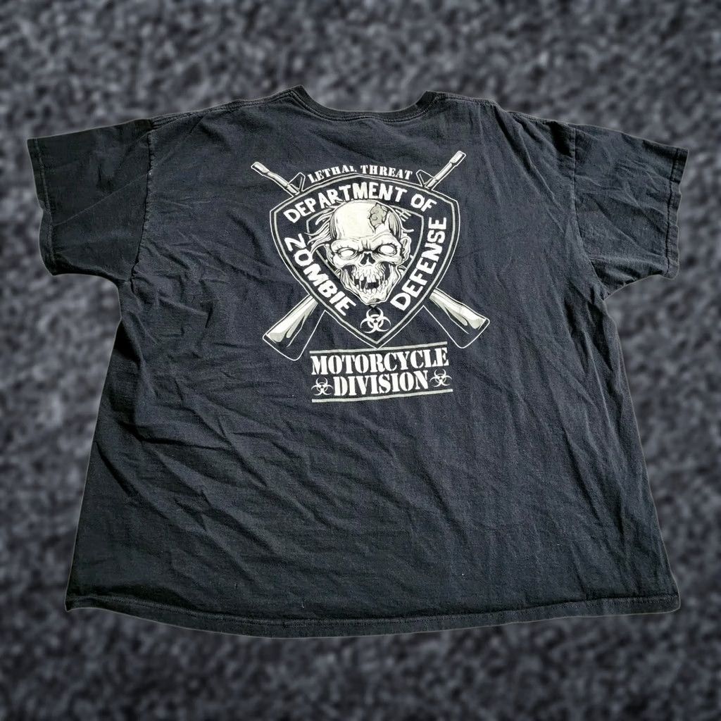 Doublet Mens Lethal Threat ZOMBIE DEFENSE T Shirt Double Sided Distressed 3XL Black Cotton Short Sleeve Crew Neck Graphic Print Jeans? Size US XXL / EU 58 / 5 - 1 Thumbnail