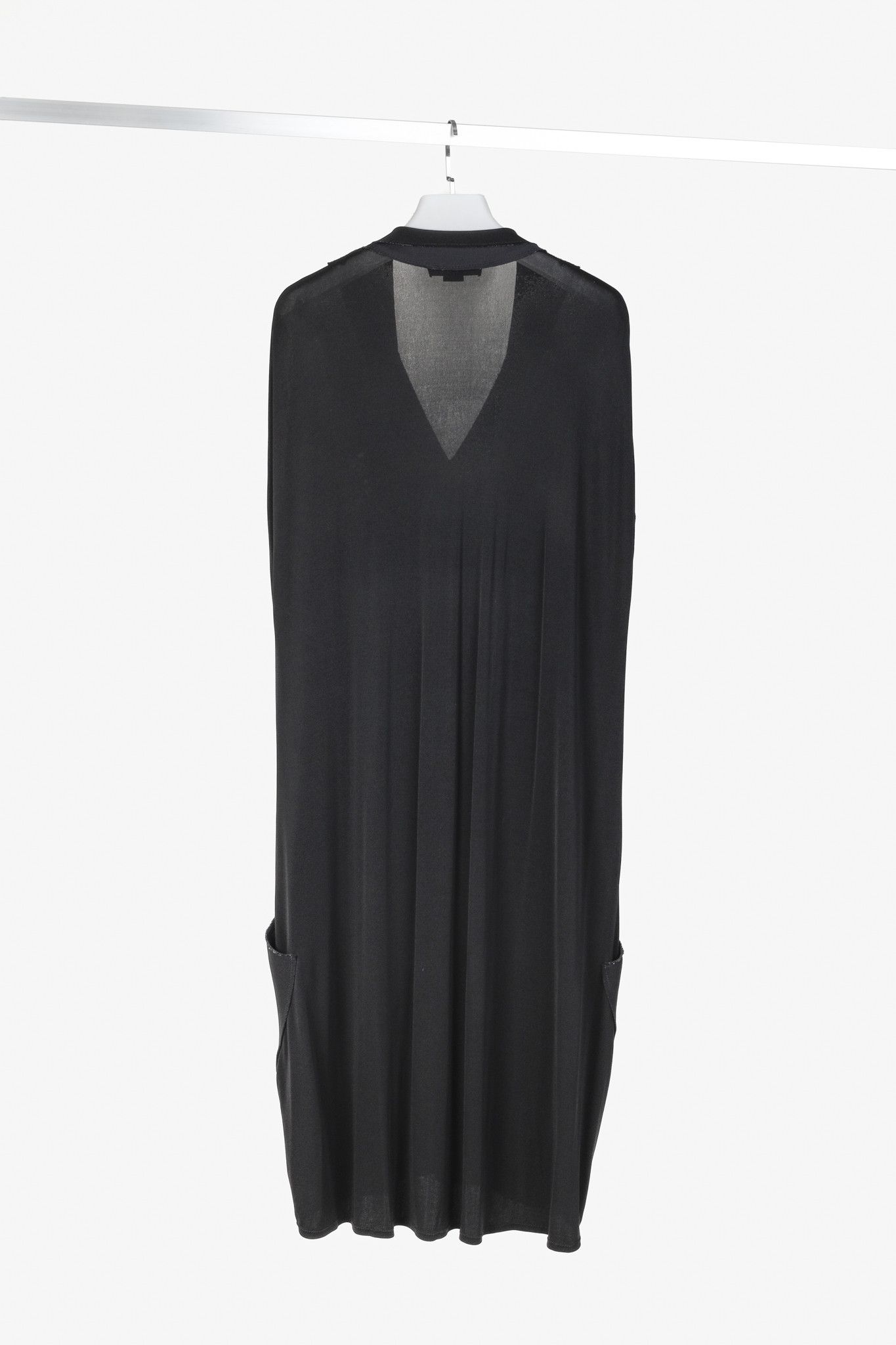 Marie Saint Pierre Marie Saint Pierre Black Crepe-Jersey Polo Midi Dress Size L / US 10 / IT 46 - 7 Thumbnail