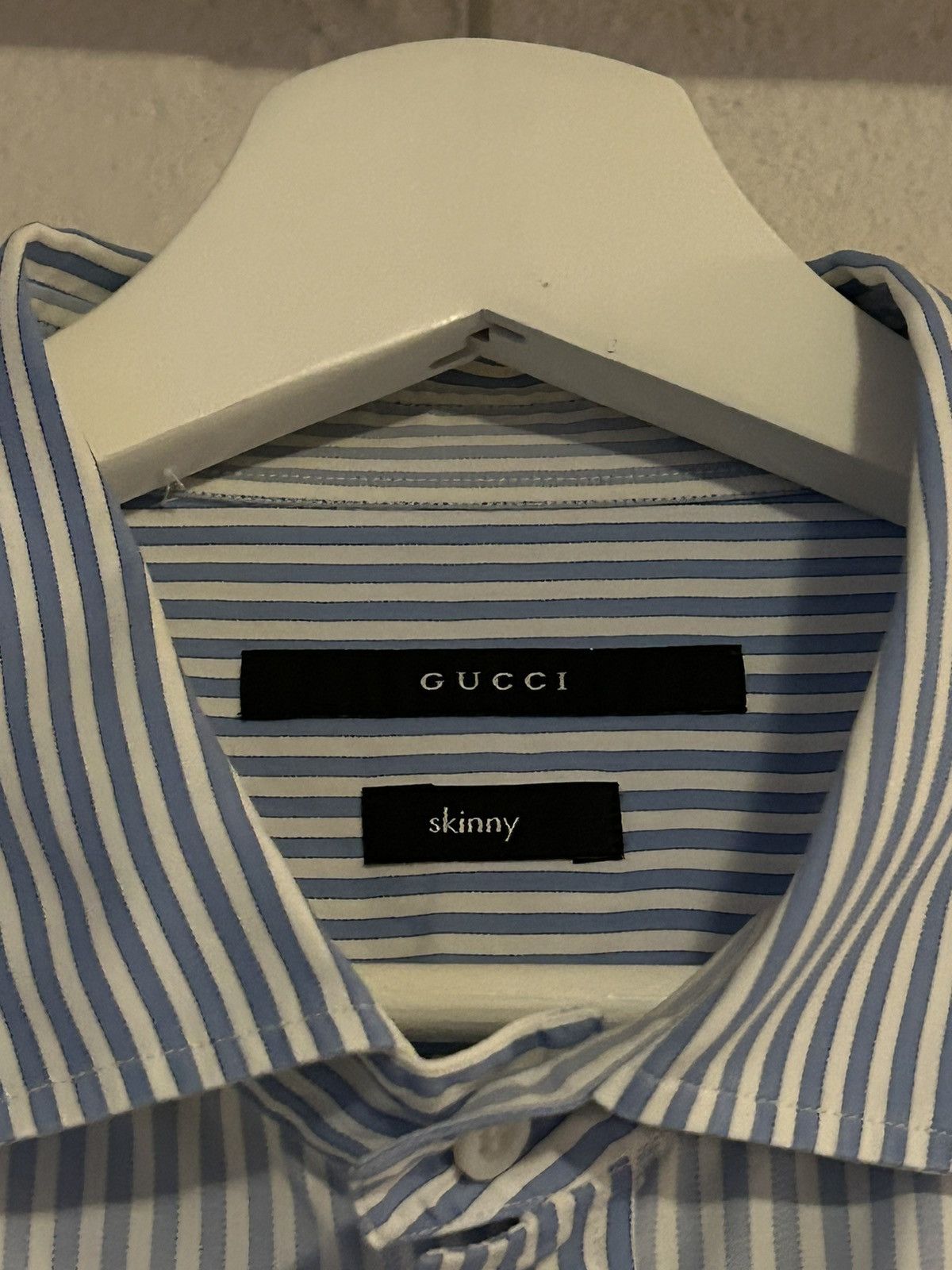 Gucci Blue Contrast Striped Button-Up Shirt Size US XL / EU 56 / 4 - 4 Thumbnail