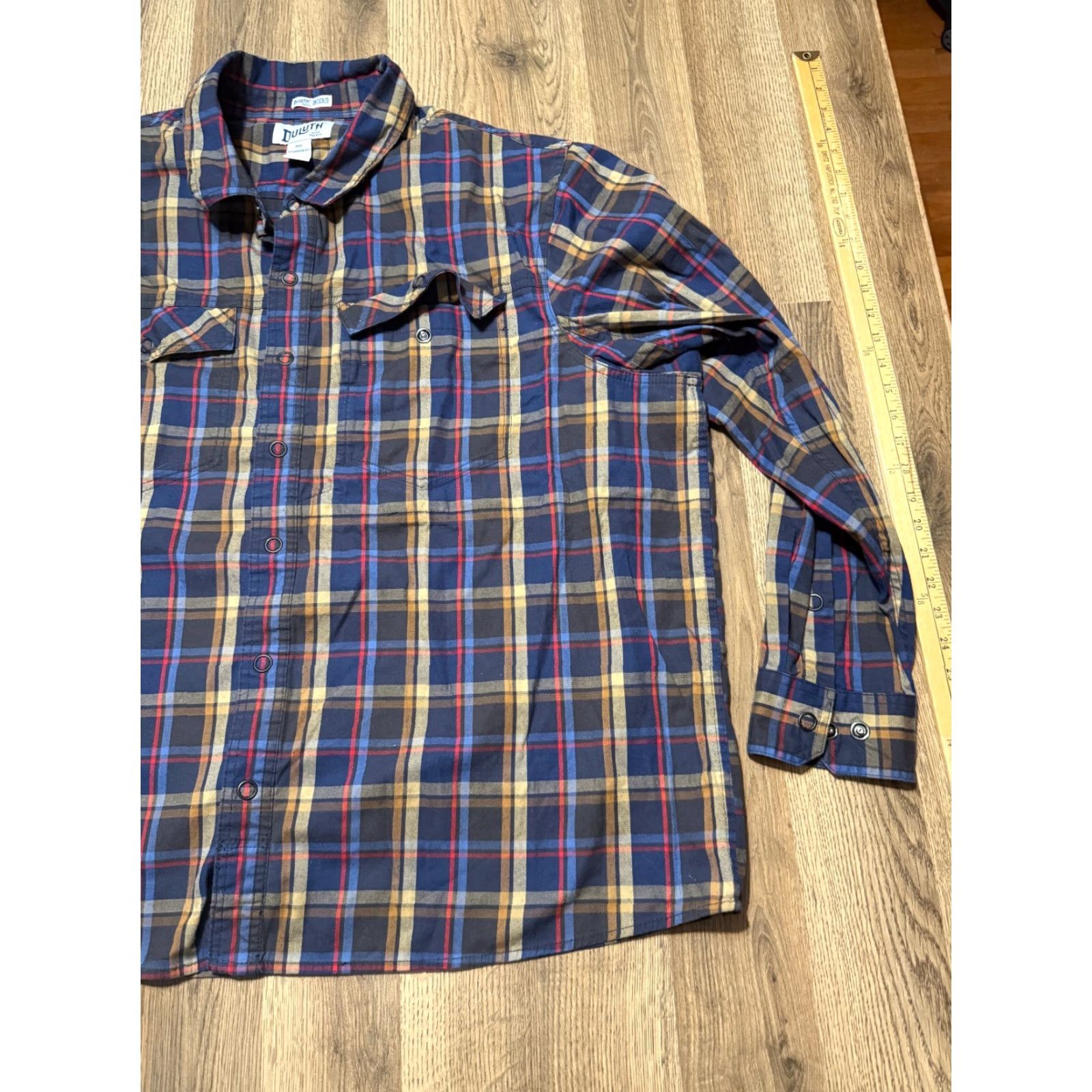 Vintage Duluth Shirt Button-Up Blue Plaid Long Sleeve 3XL Mens Regular Fit Size US XXL / EU 58 / 5 - 4 Thumbnail