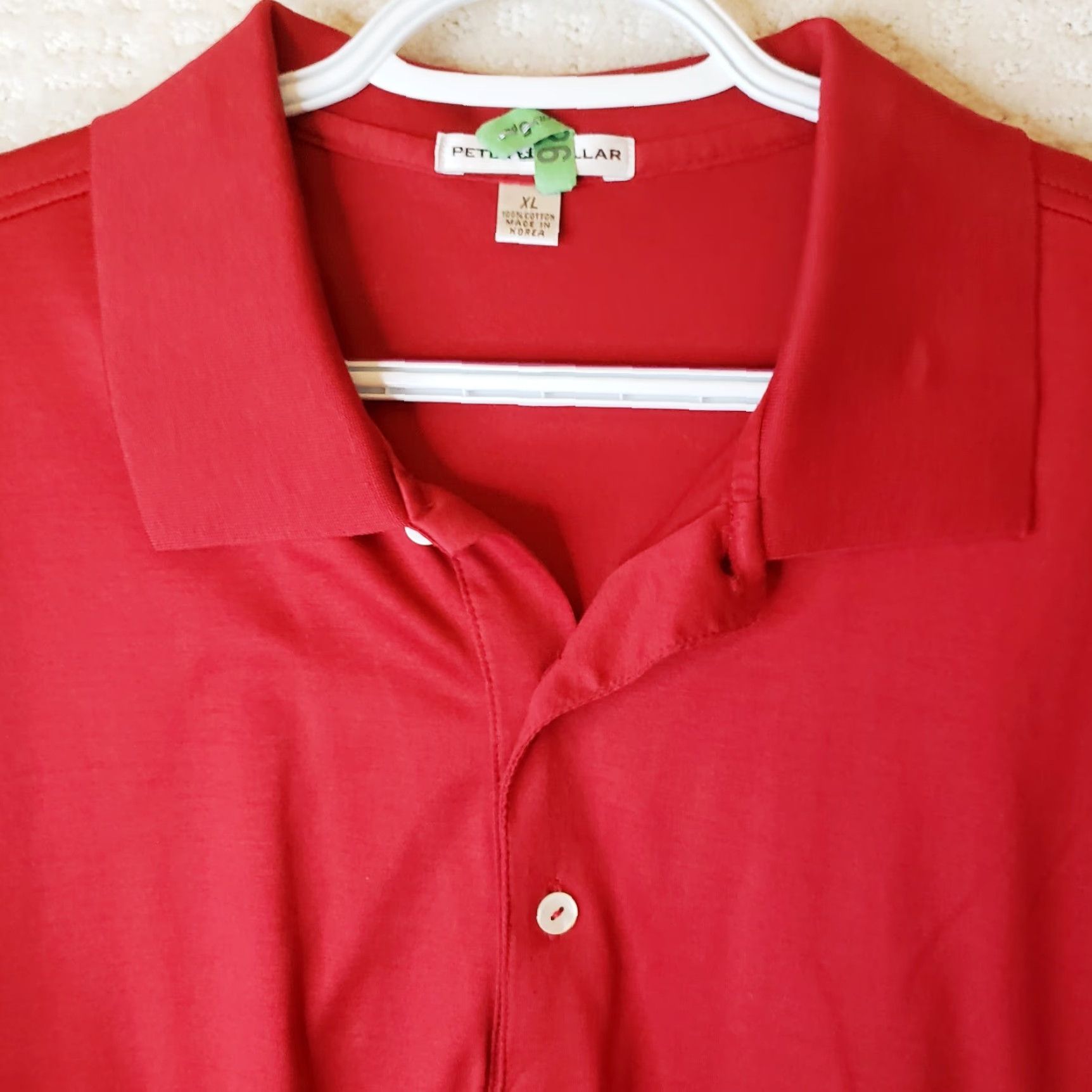 Peter Millar Peter Millar Men S Polo Shirt Red 100% Cotton L Short Sleeve Solid Logo Crown Sleeve Like New Adults Mens Polo Size US L / EU 52-54 / 3 - 4 Thumbnail