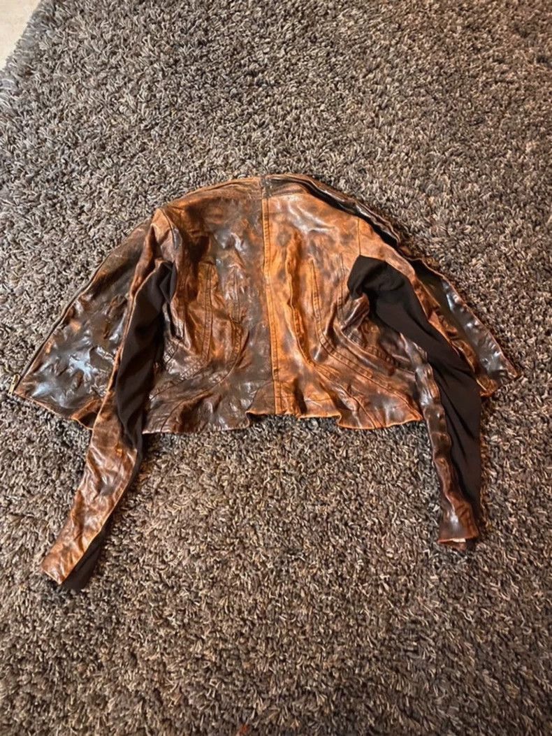 Rick Owens rick owens distressed waxed leather biker jacket-2508 Size US M / EU 48-50 / 2 - 3 Thumbnail