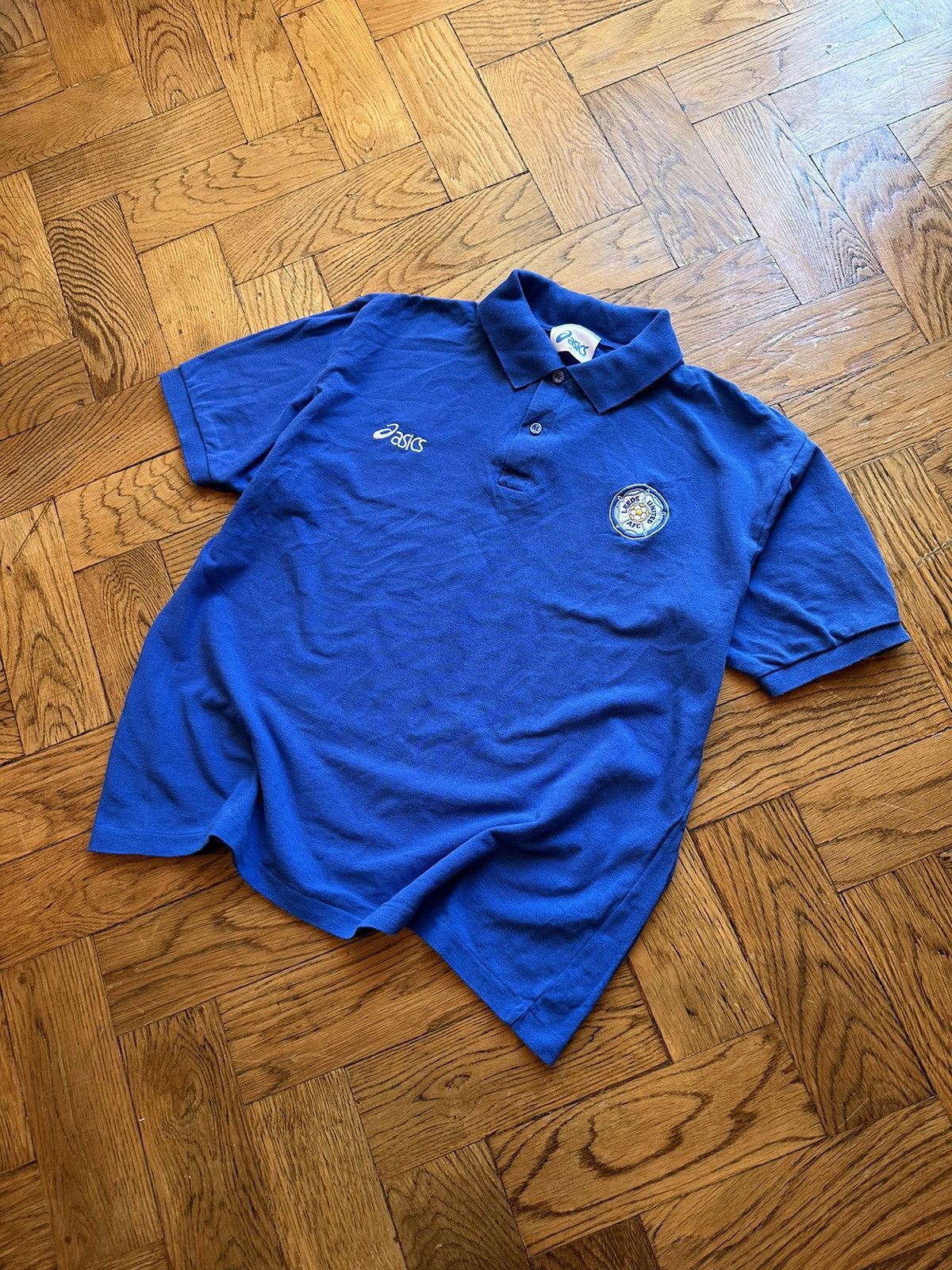 Asics Leeds United Asics Vintage Soccer Cotton Jersey Size US XL / EU 56 / 4 - 1 Thumbnail