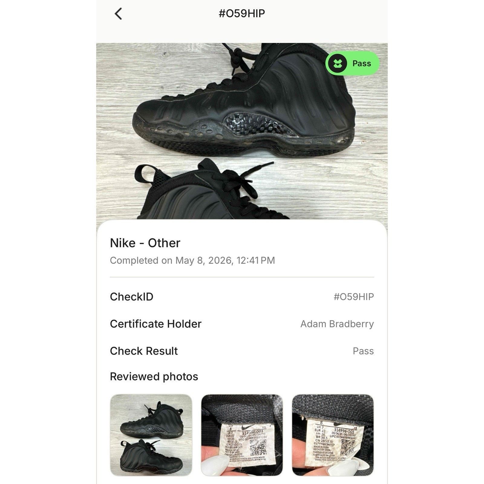 Nike Nike Air Foamposite One Anthracite 2020 - Size 8 Size US 8 / EU 41 - 8 Thumbnail