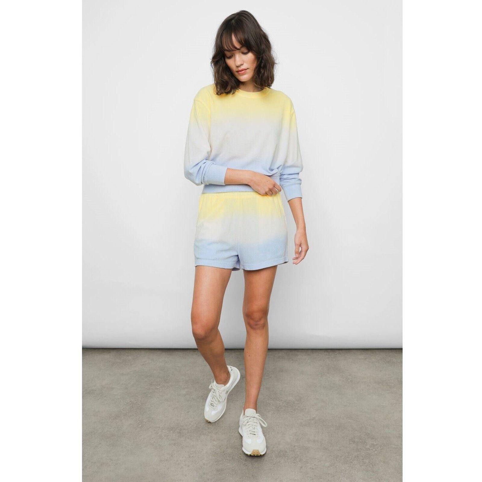 Rails Women Blue Dip Dye Terry Relaxed Sweatshirt Size XXL
