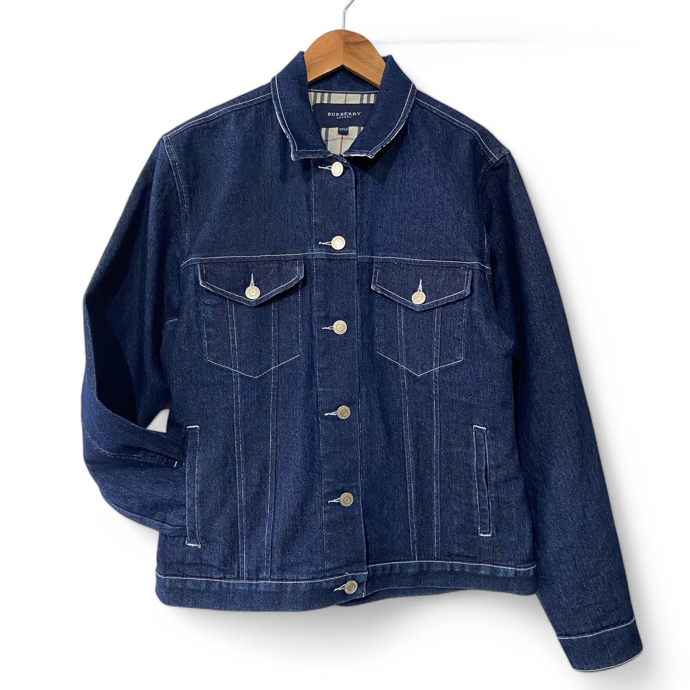 Ladys Burberry Indigo Denim Jacket Nova Check