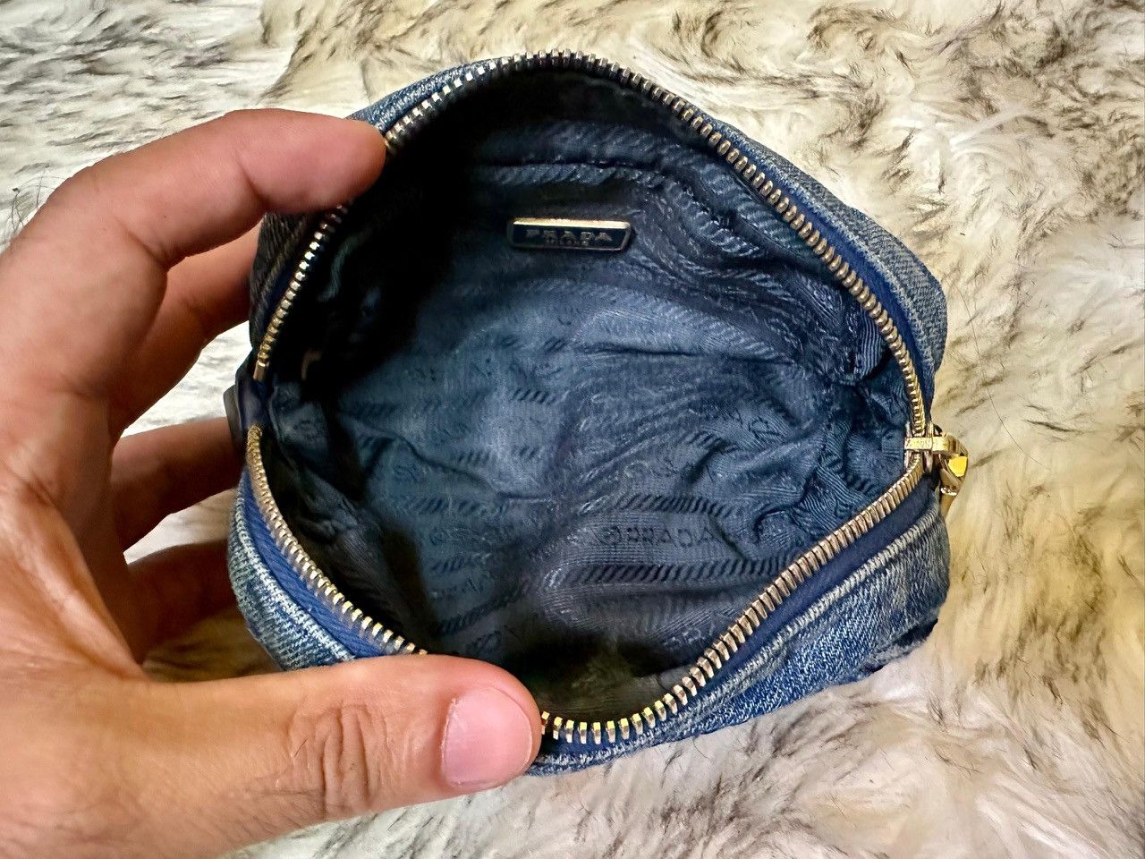 Prada Authentic Prada Denim Cosmetic Pouch Size ONE SIZE - 7 Thumbnail
