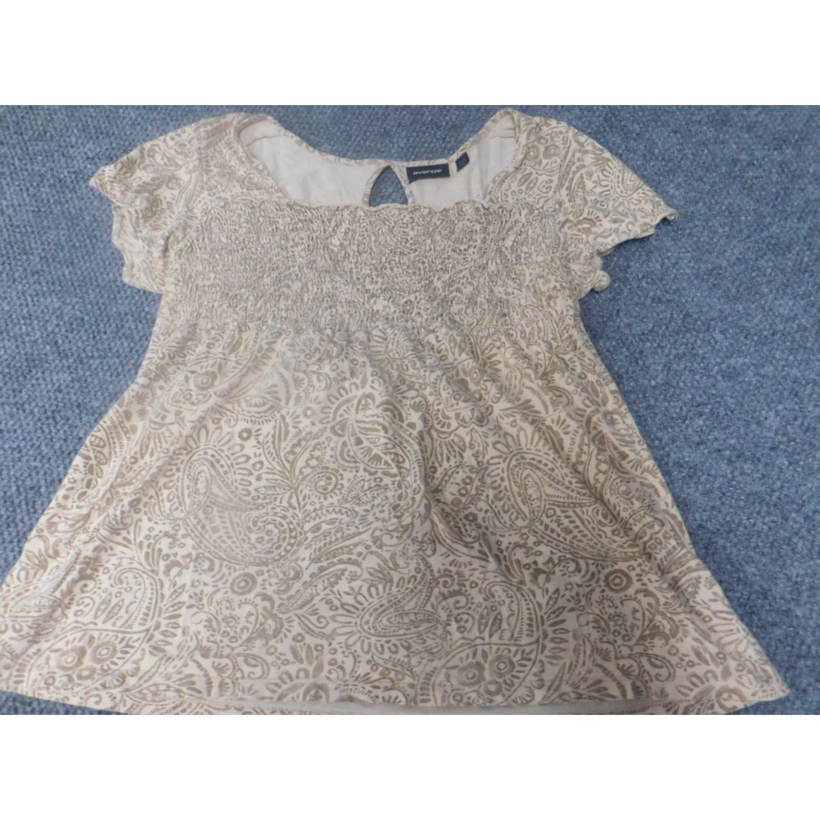 Avenue Avenue Womens Blouse 14 beige Pullover stretch Size XL / US 12-14 / IT 48-50 - 3 Thumbnail