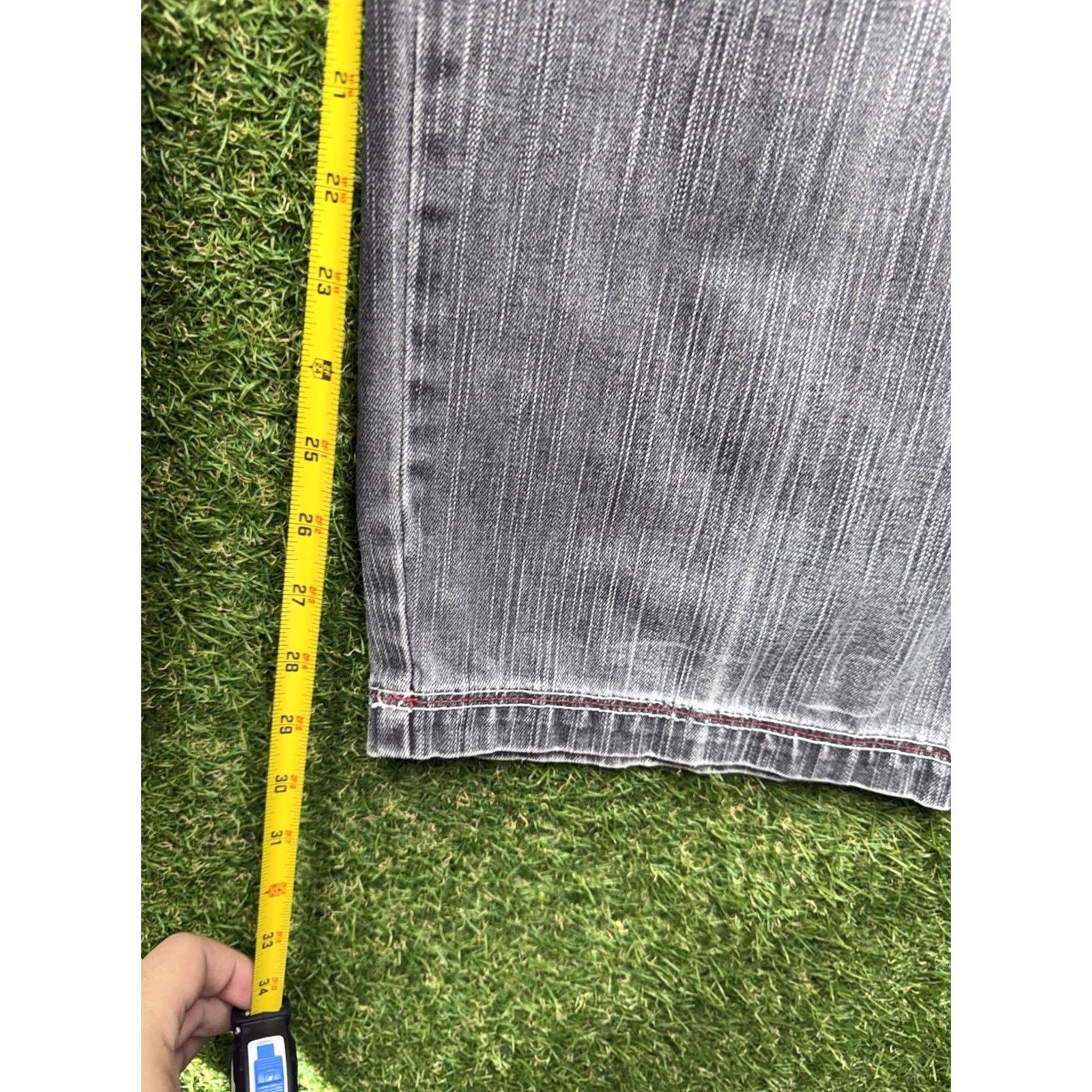 Vintage VINTAGE roman royalty Jeans Mens 40x32 Loose Baggy Wide-Leg 2000s Hip Hop 5-Pocket Denim Gray Cotton Buttons Zip Inseam 32 Mens Size US 40 / EU 56 - 4 Thumbnail