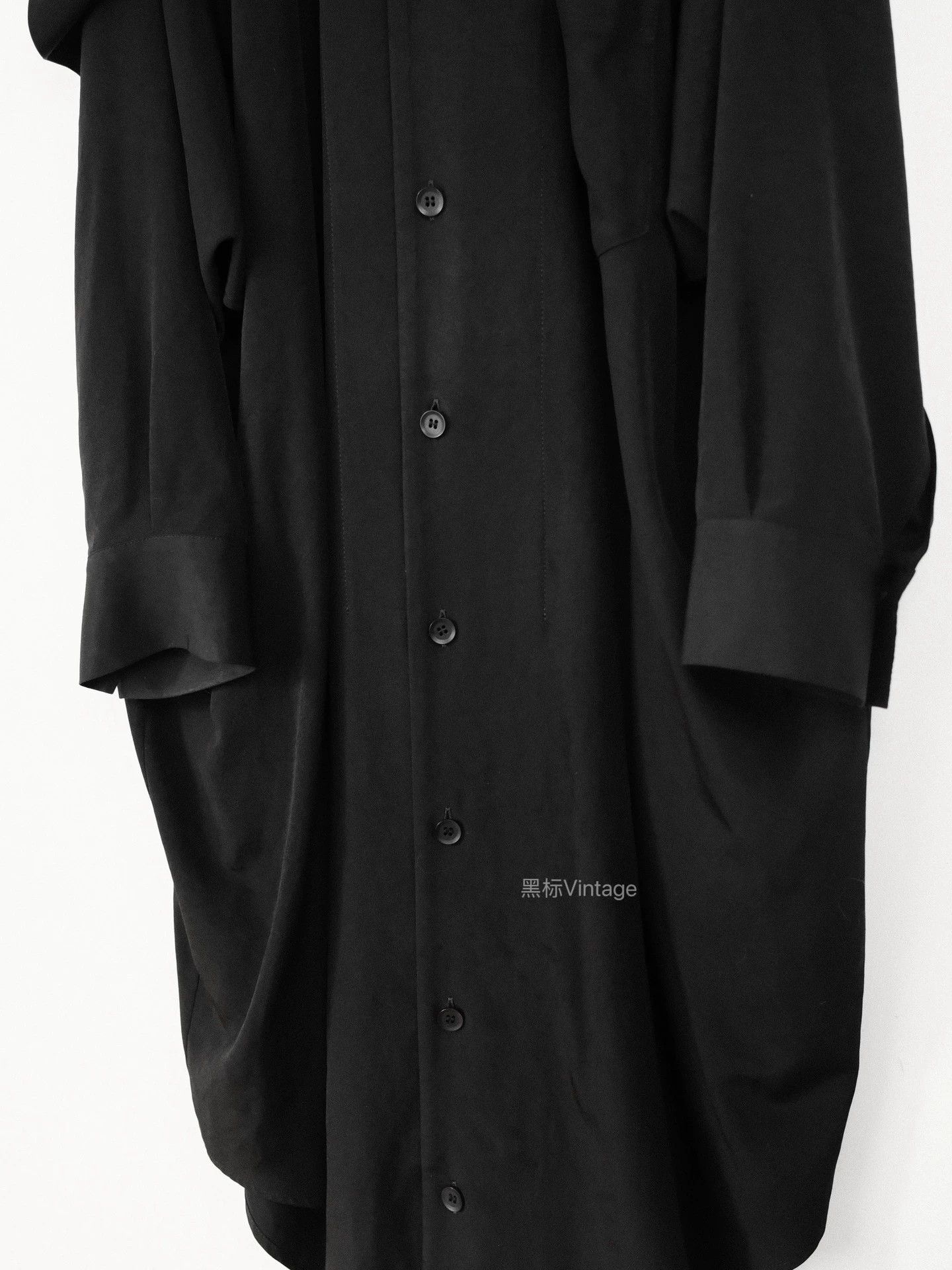 Yohji Yamamoto Yohji Yamamoto Vtg Triacetate Epaulet Shirtdress 9/10 Size XS / US 0-2 / IT 36-38 - 7 Thumbnail