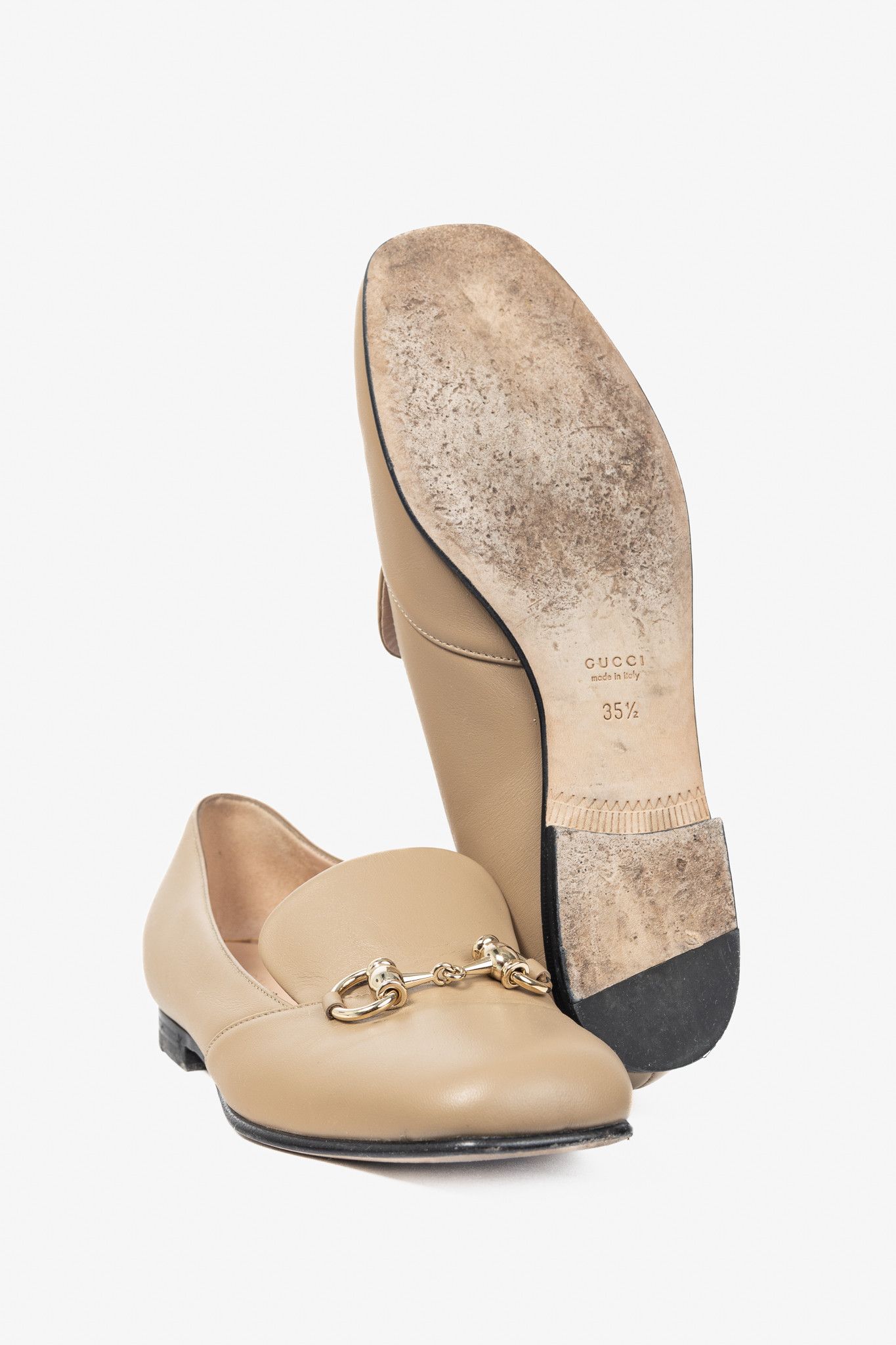 Gucci Gucci Beige Horsebit Leather Loafers Size US 5 / IT 35 - 5 Thumbnail